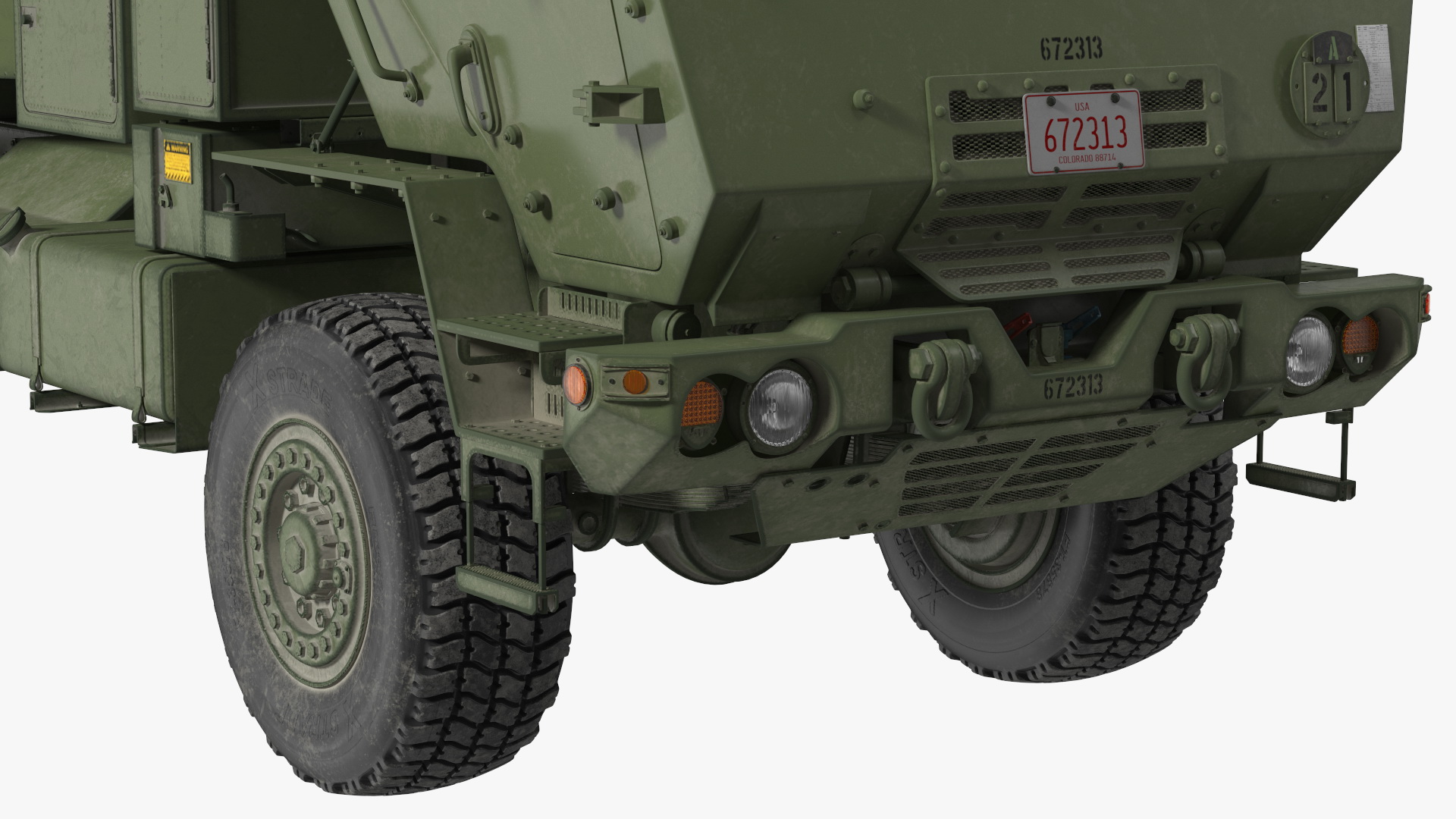 3D model M142 High Mobility Artillery Rocket System Green Rigged