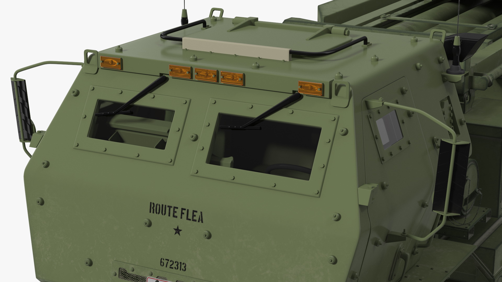3D model M142 High Mobility Artillery Rocket System Green Rigged