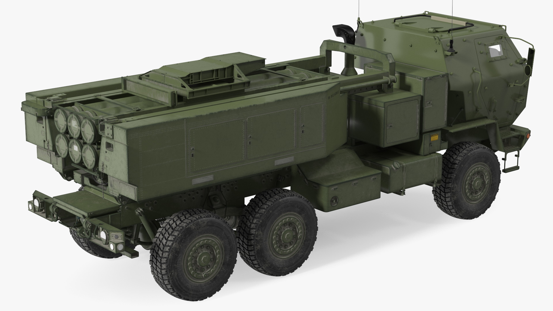 3D model M142 High Mobility Artillery Rocket System Green Rigged