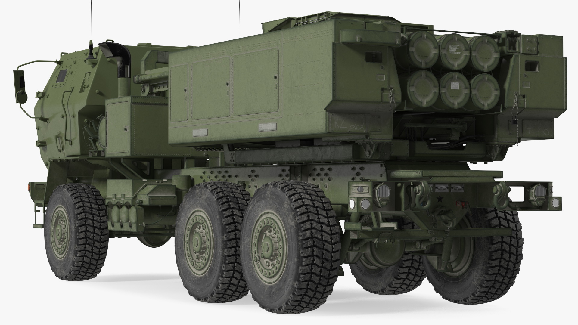 3D model M142 High Mobility Artillery Rocket System Green Rigged
