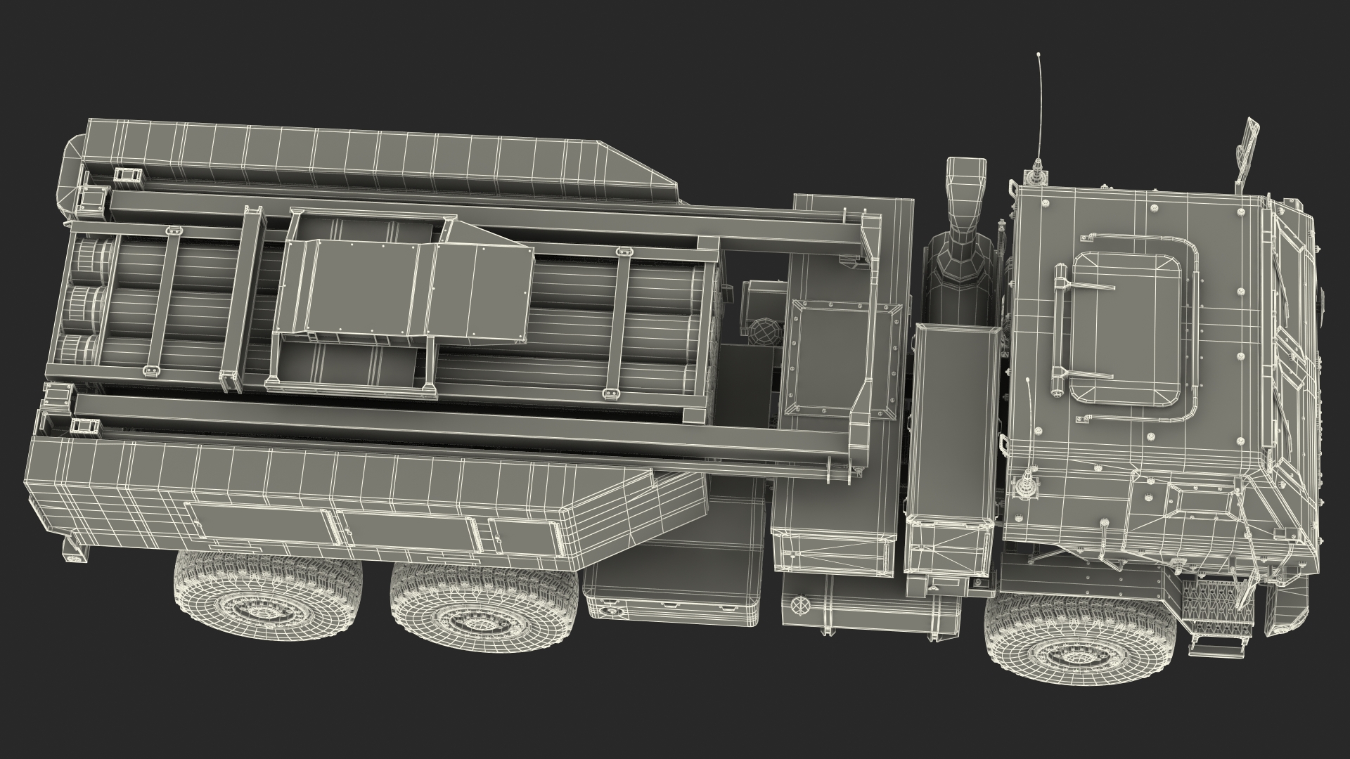 3D model M142 High Mobility Artillery Rocket System Green Rigged