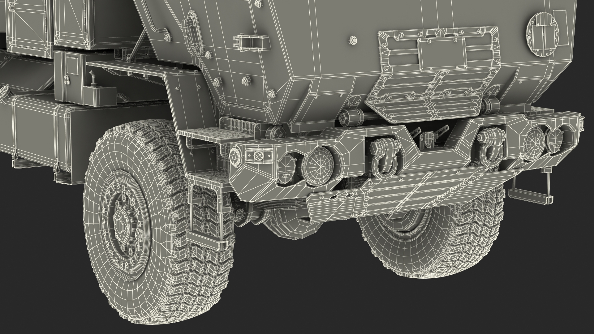 3D model M142 High Mobility Artillery Rocket System Green Rigged