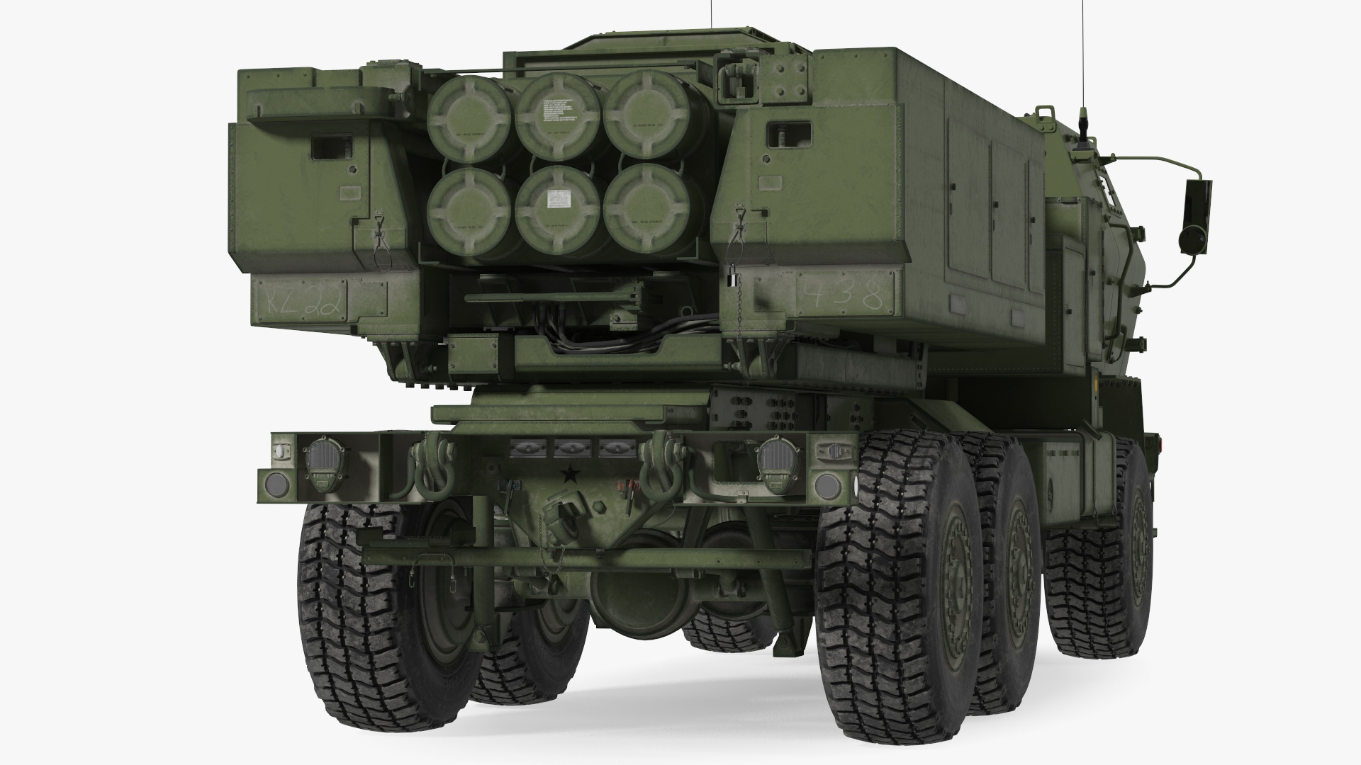 3D model M142 High Mobility Artillery Rocket System Green Rigged