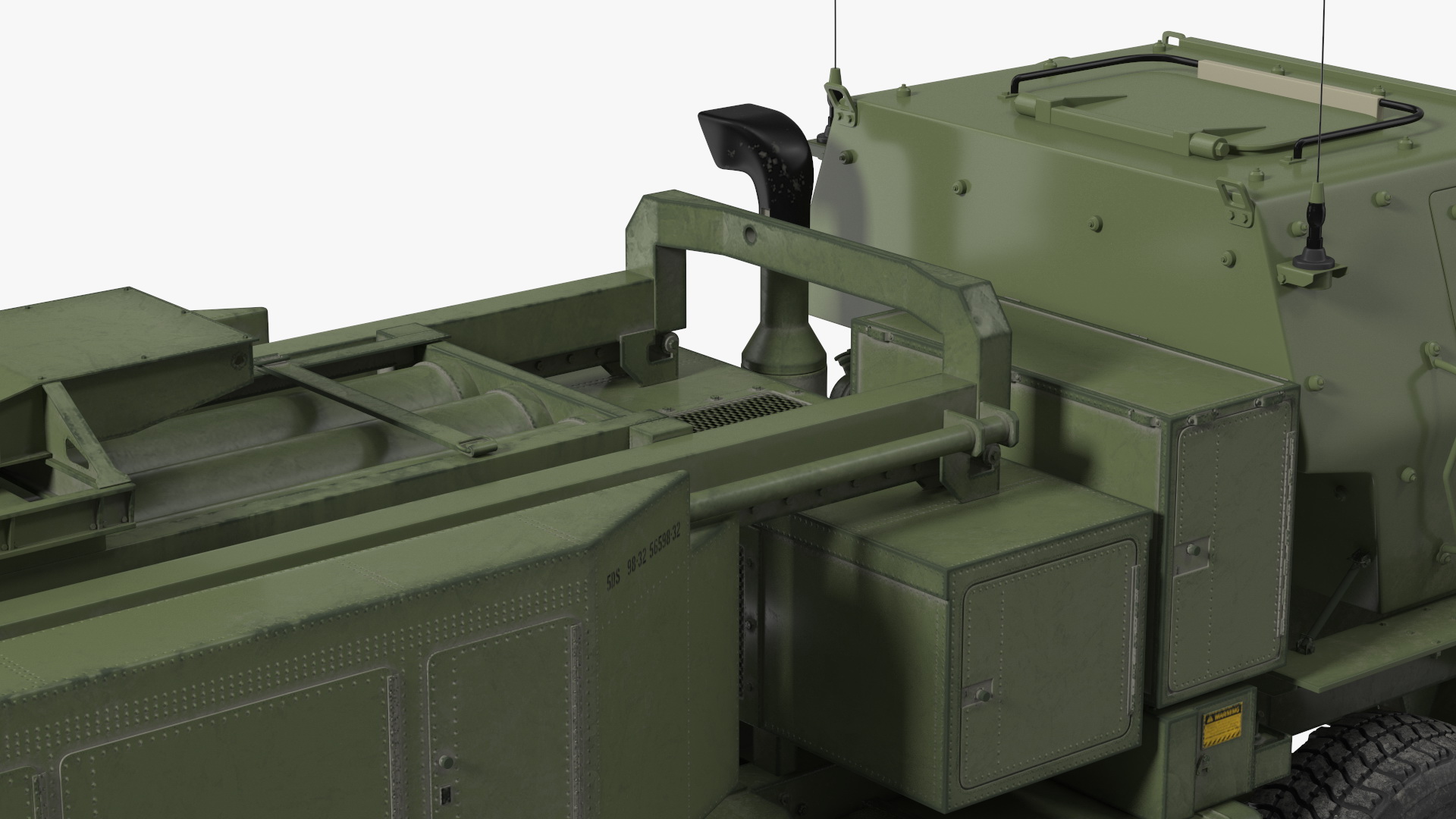 3D model M142 High Mobility Artillery Rocket System Green Rigged
