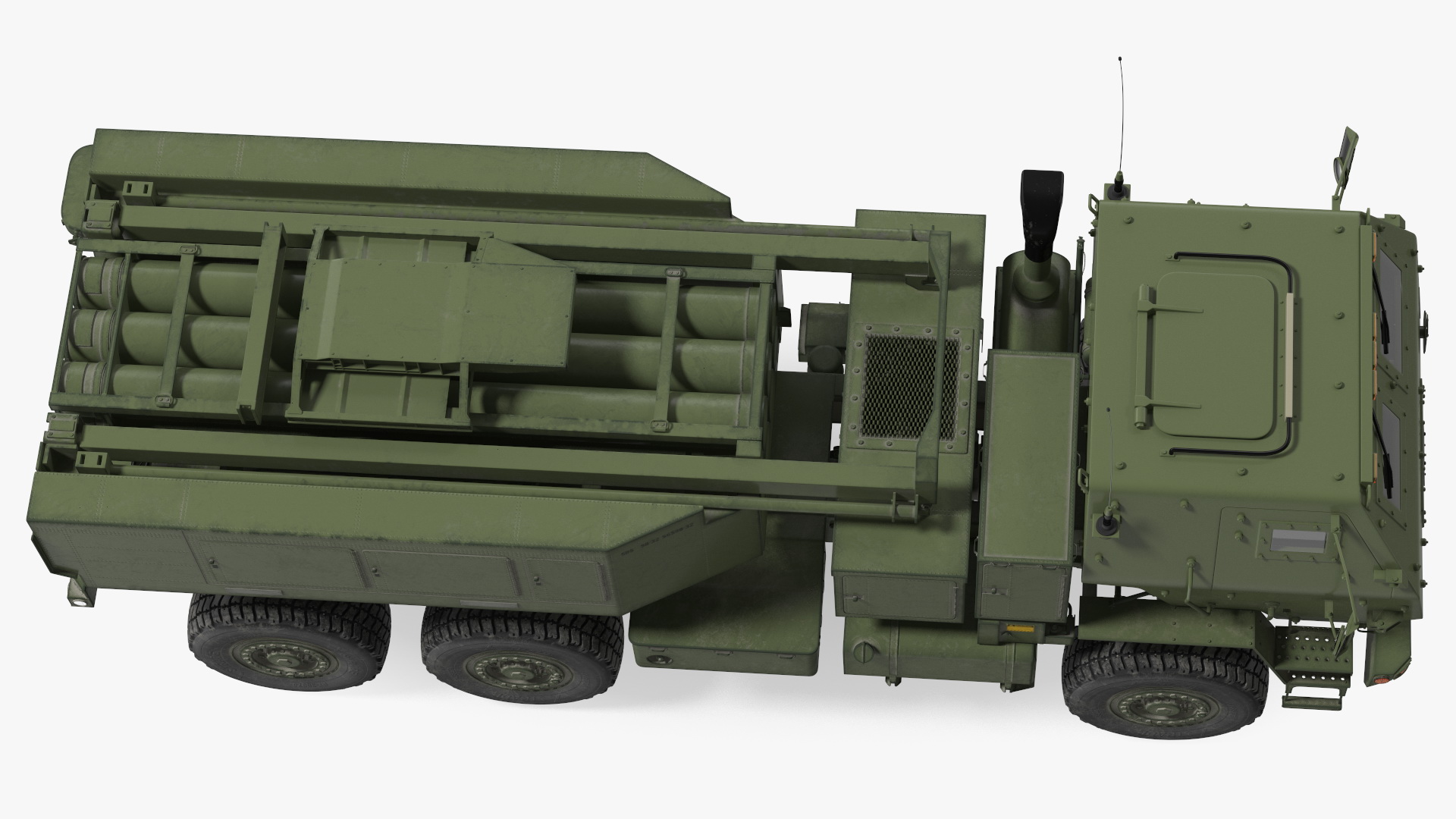 3D model M142 High Mobility Artillery Rocket System Green Rigged