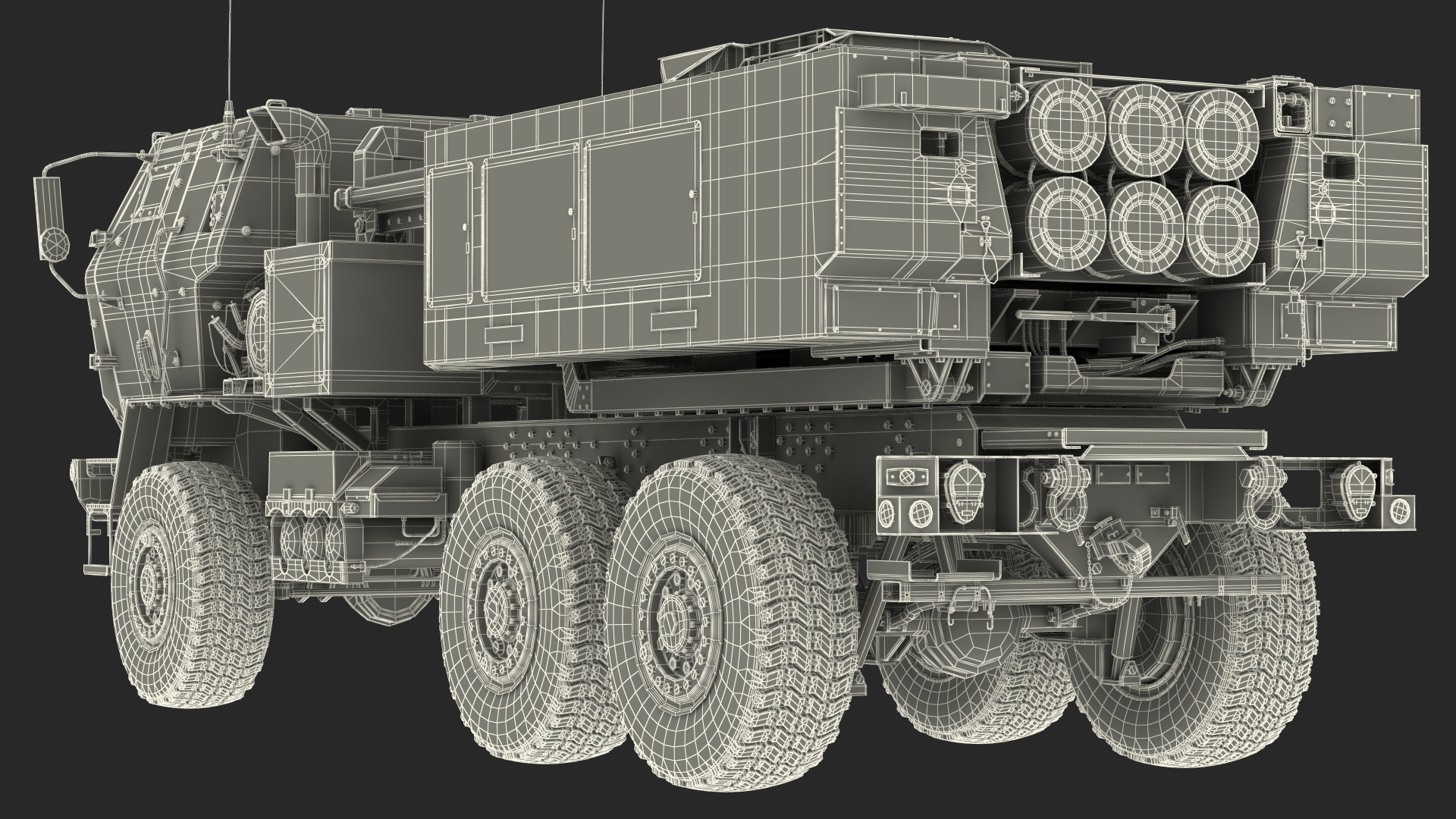 3D model M142 High Mobility Artillery Rocket System Green Rigged