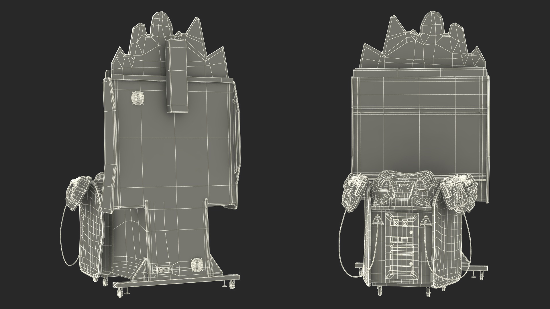 Arcade Machine Aliens Armageddon On State State Rigged 3D model