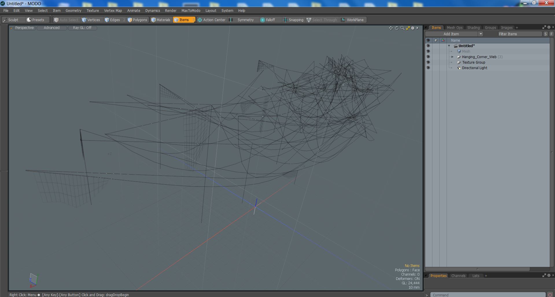 3D Hanging Corner Web model