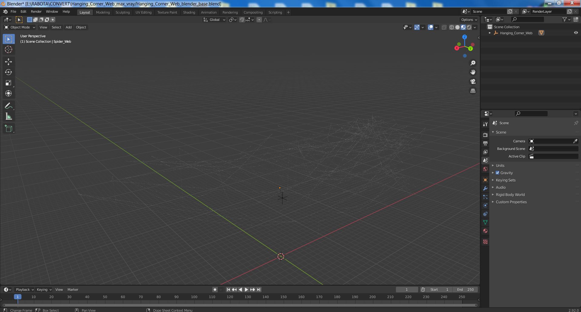 3D Hanging Corner Web model