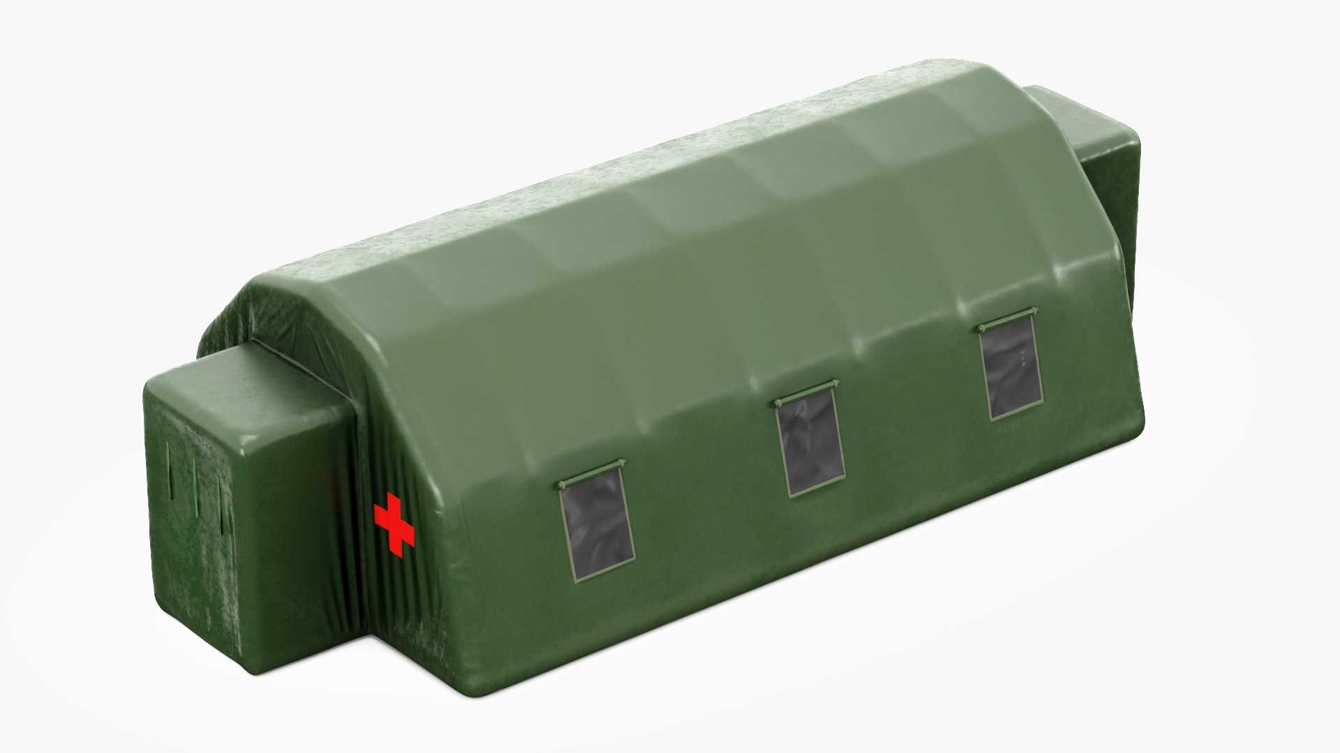Inflatable Military Tent Closed Doors 3D