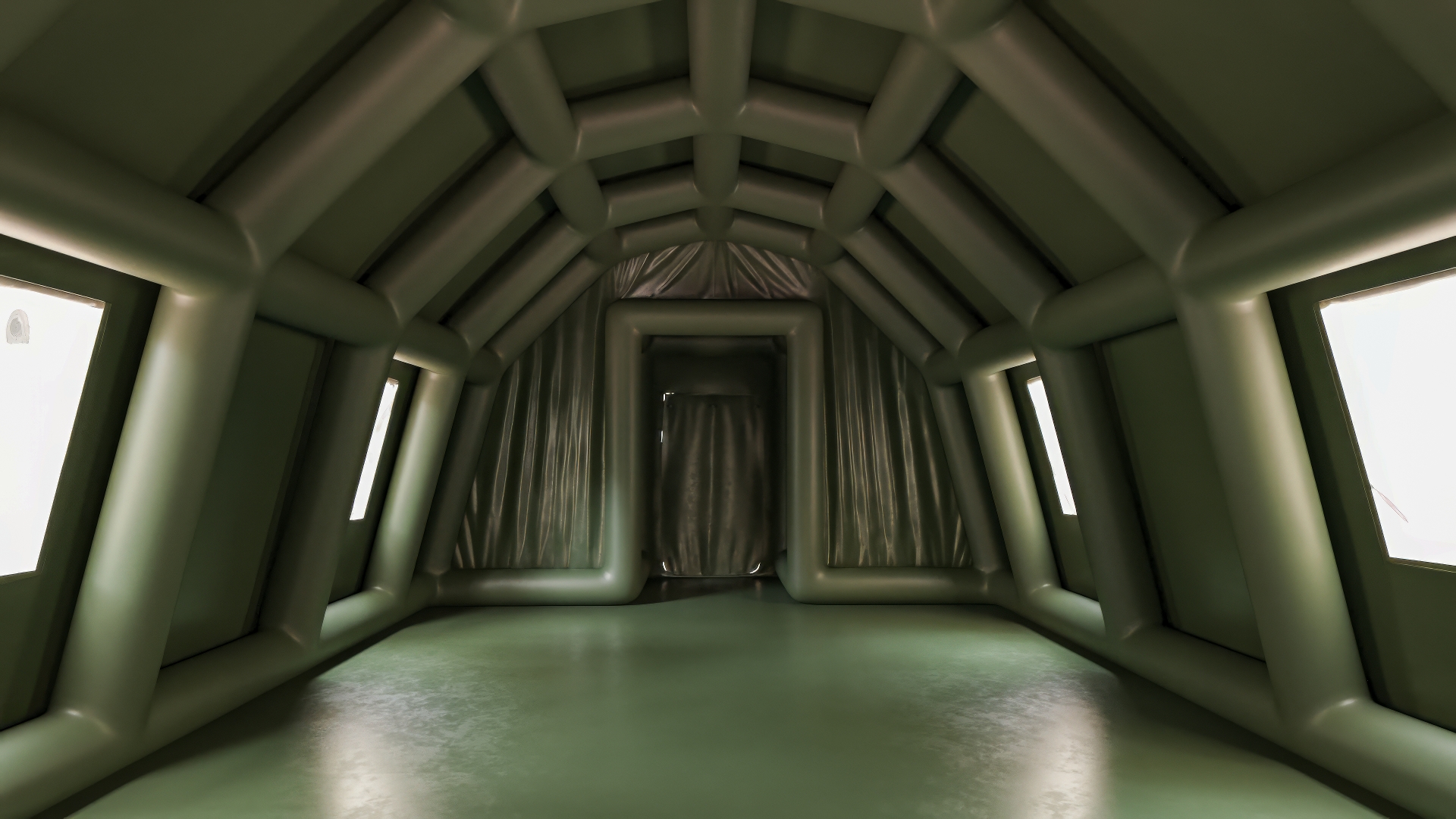 Inflatable Military Tent Closed Doors 3D