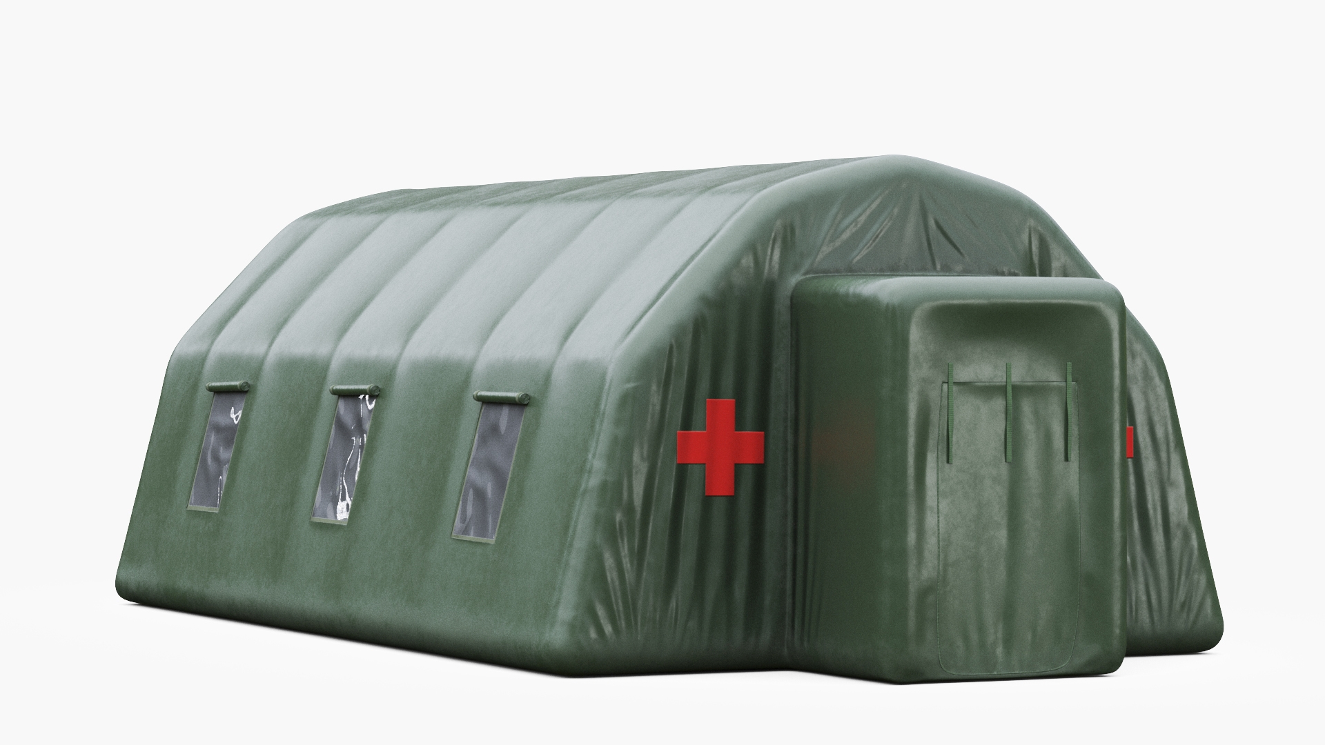 Inflatable Military Tent Closed Doors 3D