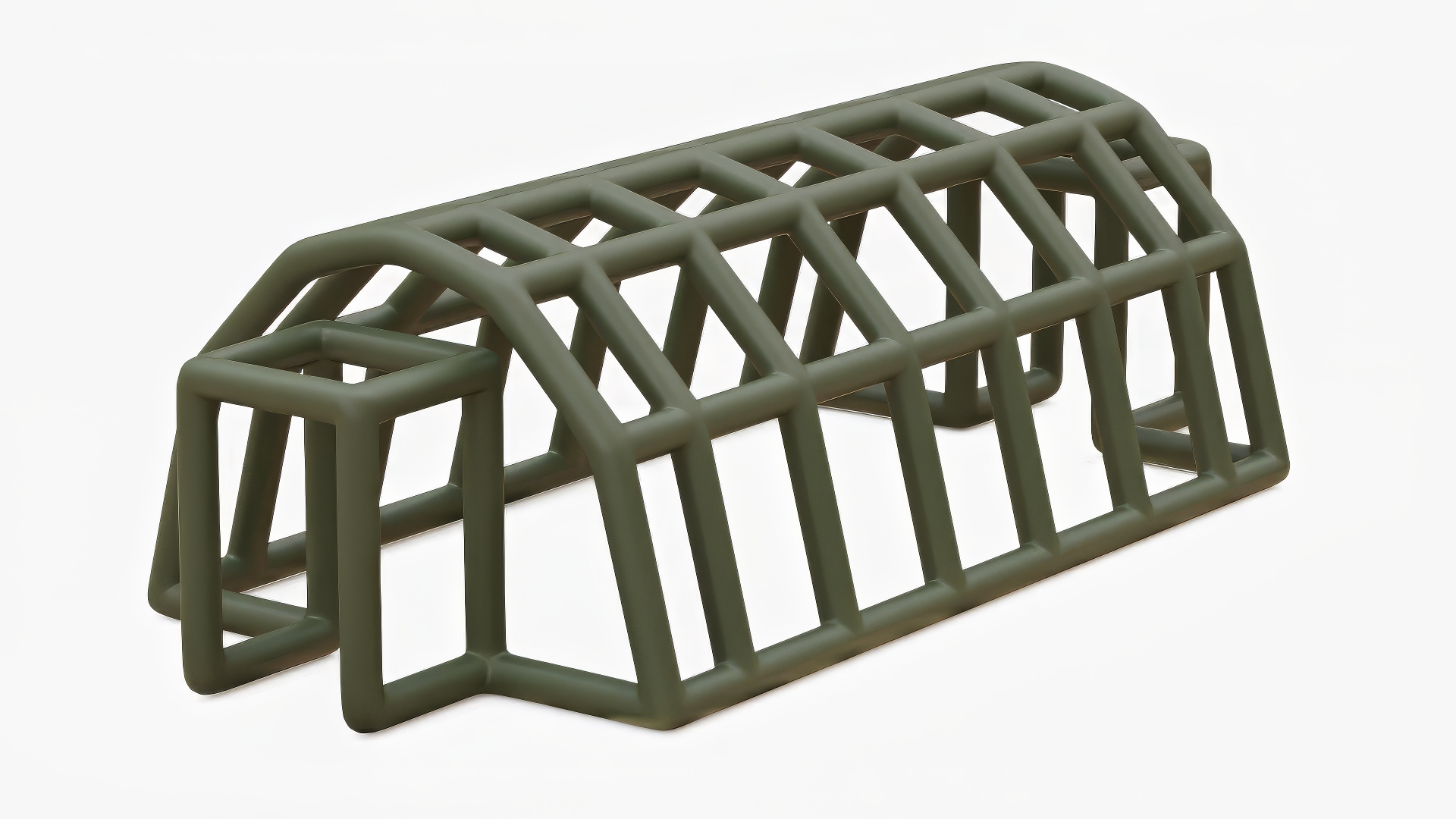 Inflatable Military Tent Closed Doors 3D