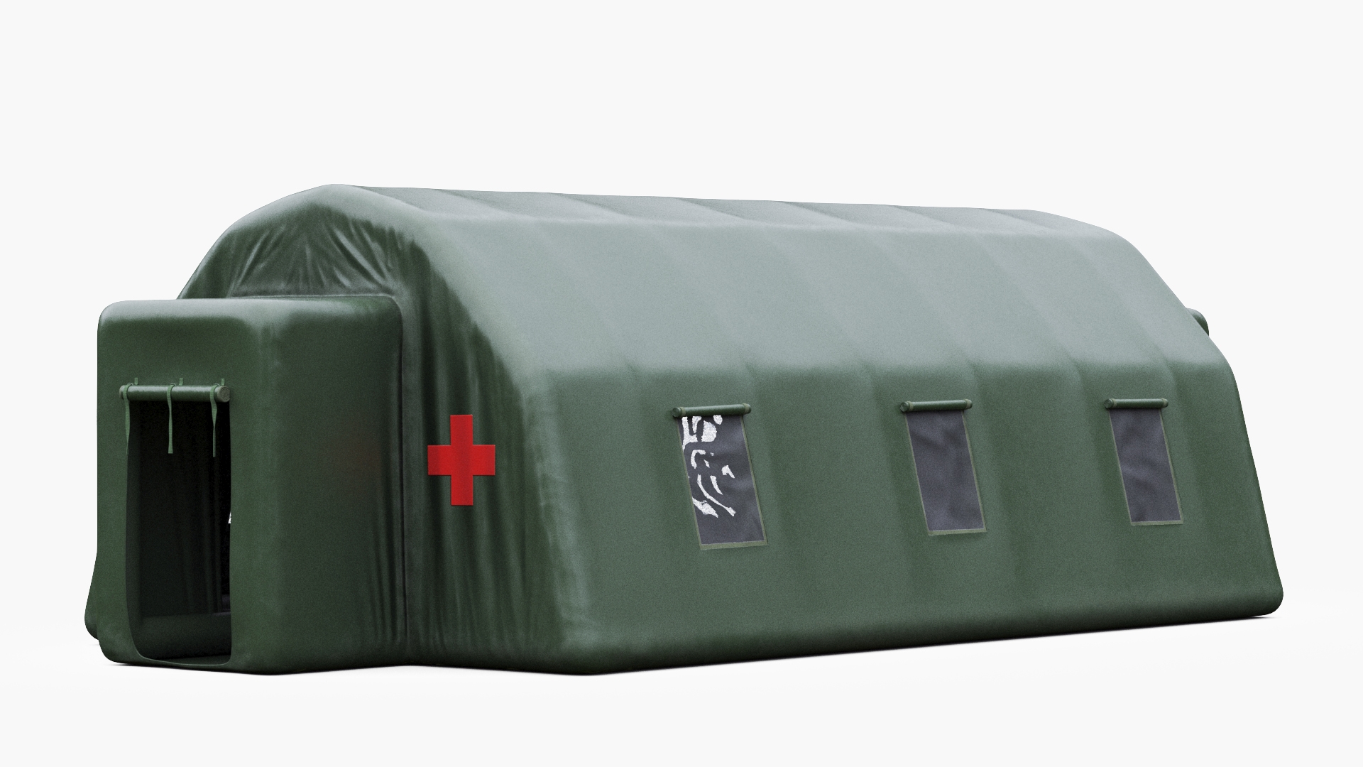 Inflatable Military Tent Closed Doors 3D