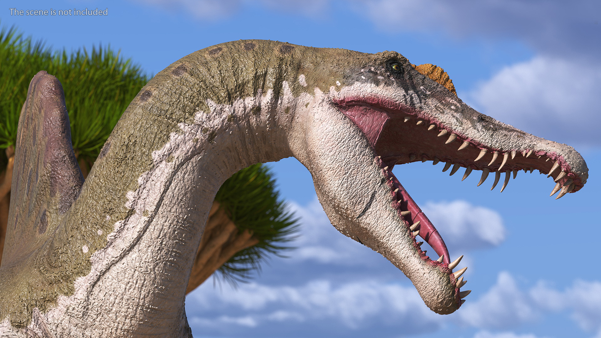 3D model Spinosaurus Dinosaur Yellow Roaring Pose