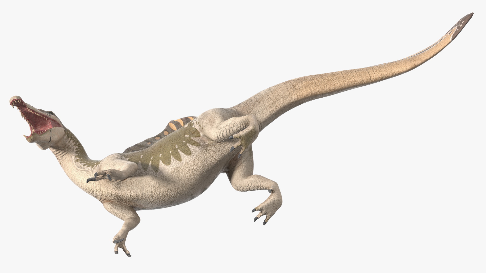 3D model Spinosaurus Dinosaur Yellow Roaring Pose