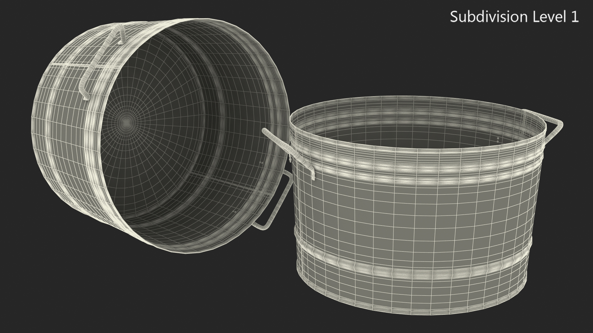3D Steel Round Tub Rusty
