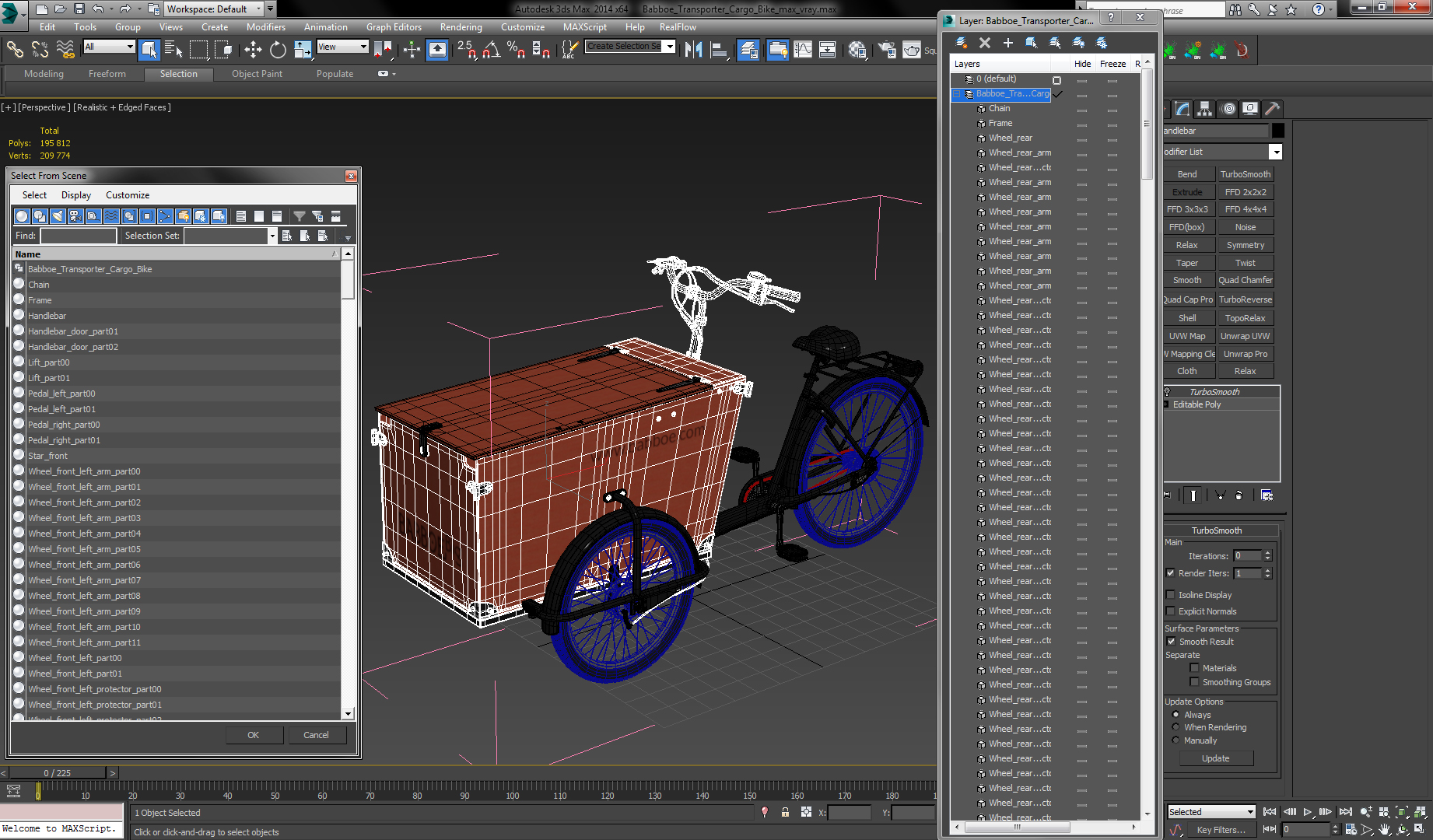 Babboe Transporter Cargo Bike 3D model