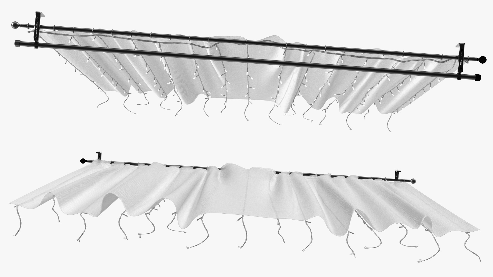 LED Window Curtain Garland White 3D