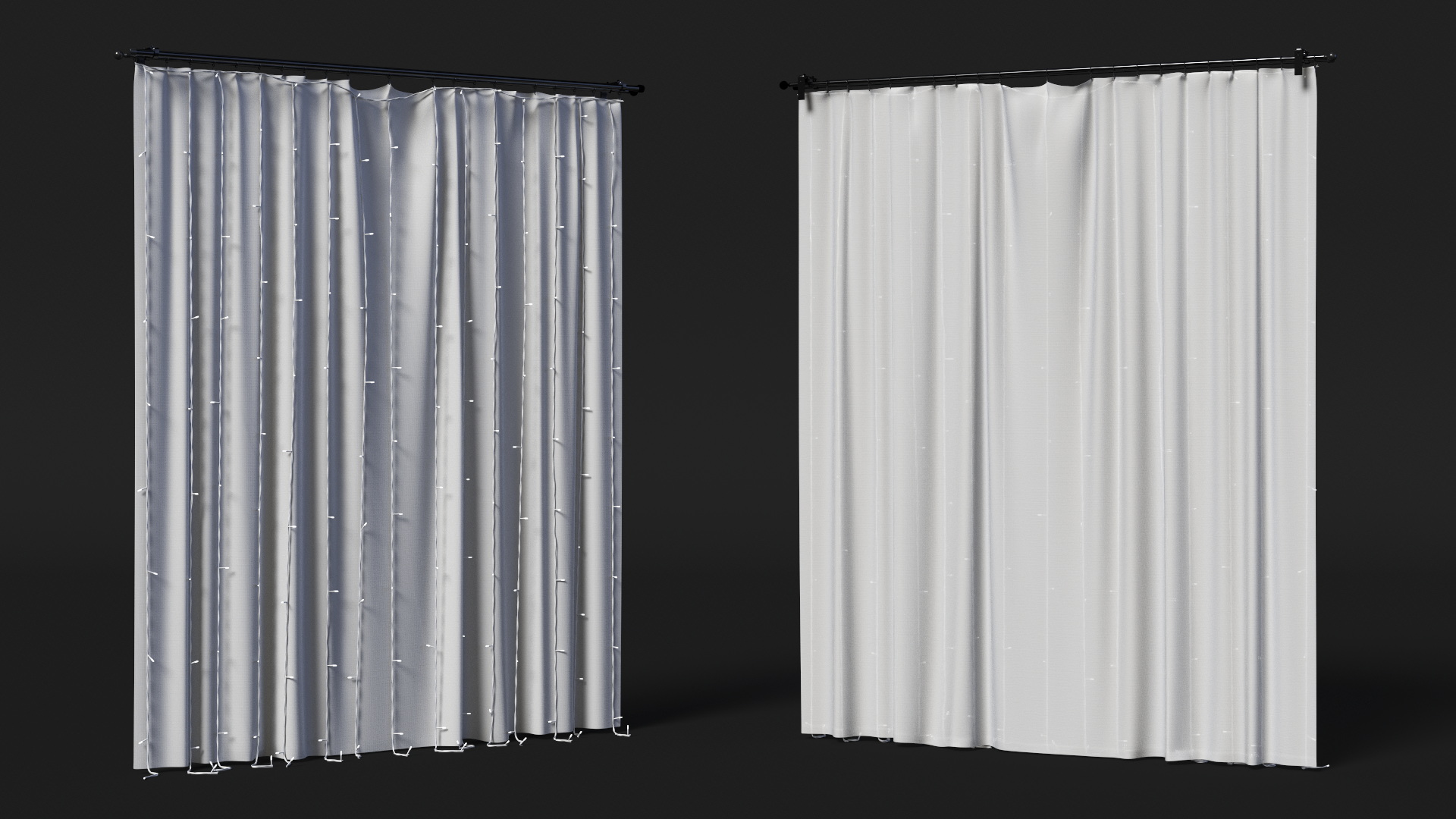 LED Window Curtain Garland White 3D