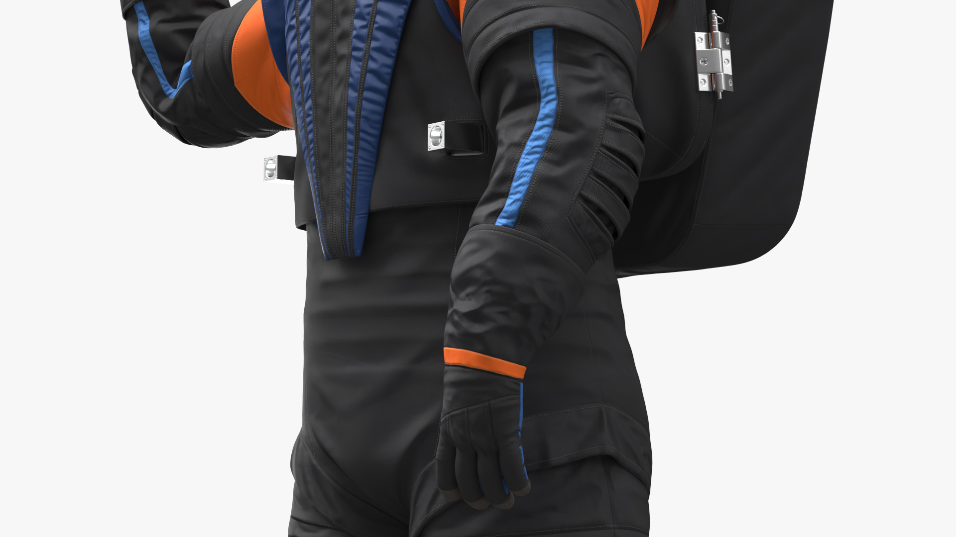 3D model Modern Spacesuit on Astronaut Waving Pose Fur