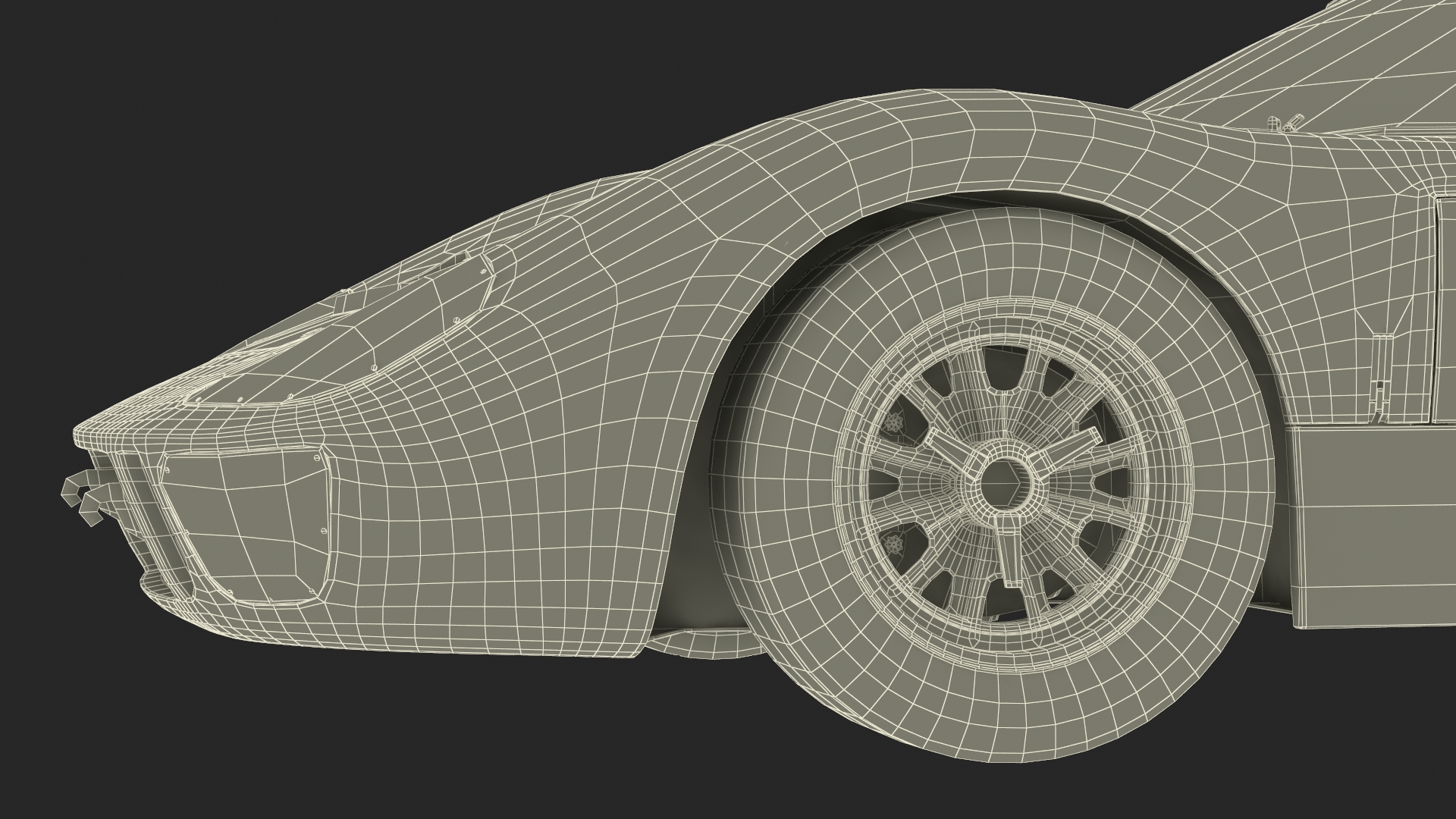 3D Ford GT40 Racing Car Blue Simple Interior