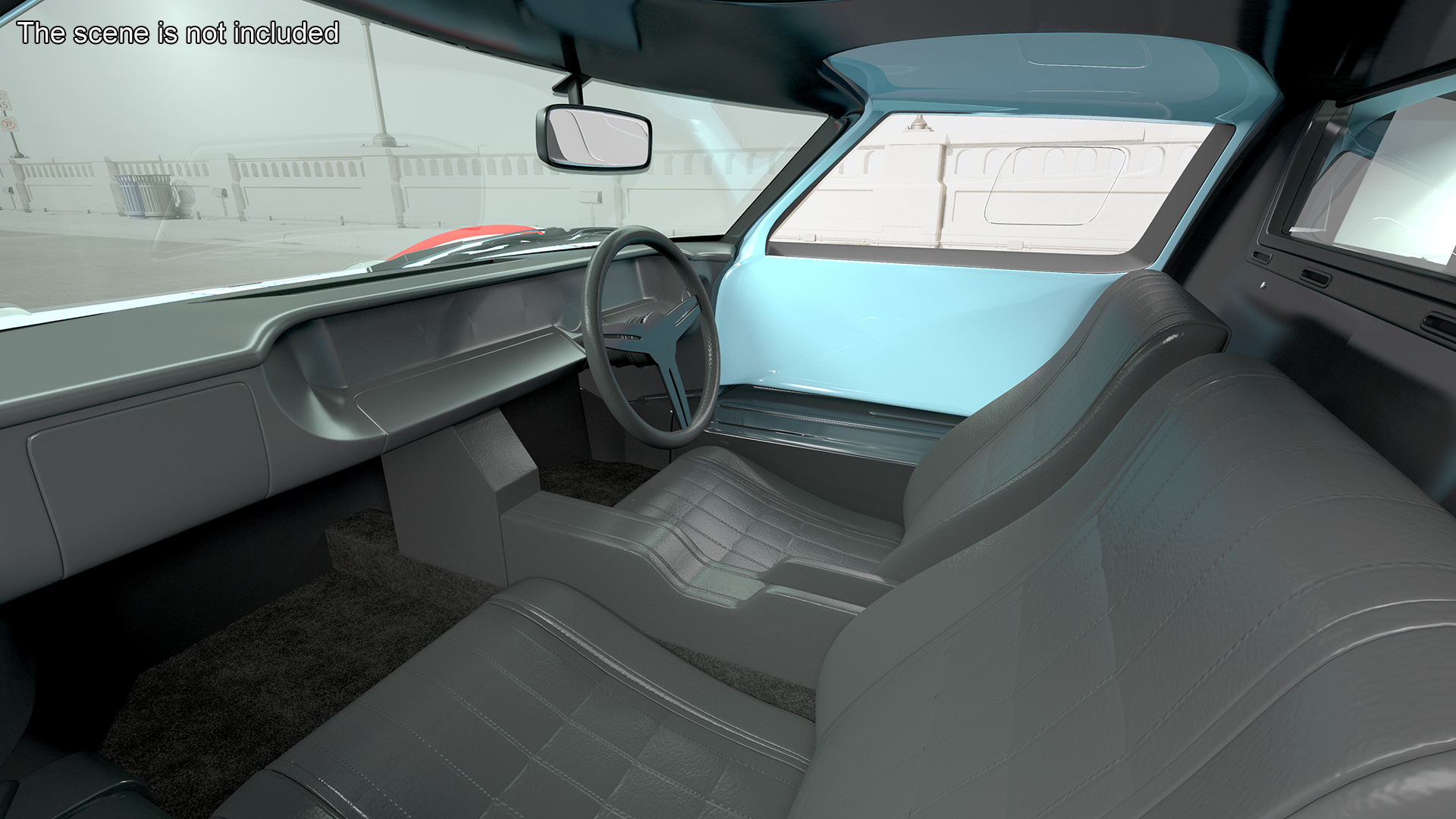 3D Ford GT40 Racing Car Blue Simple Interior