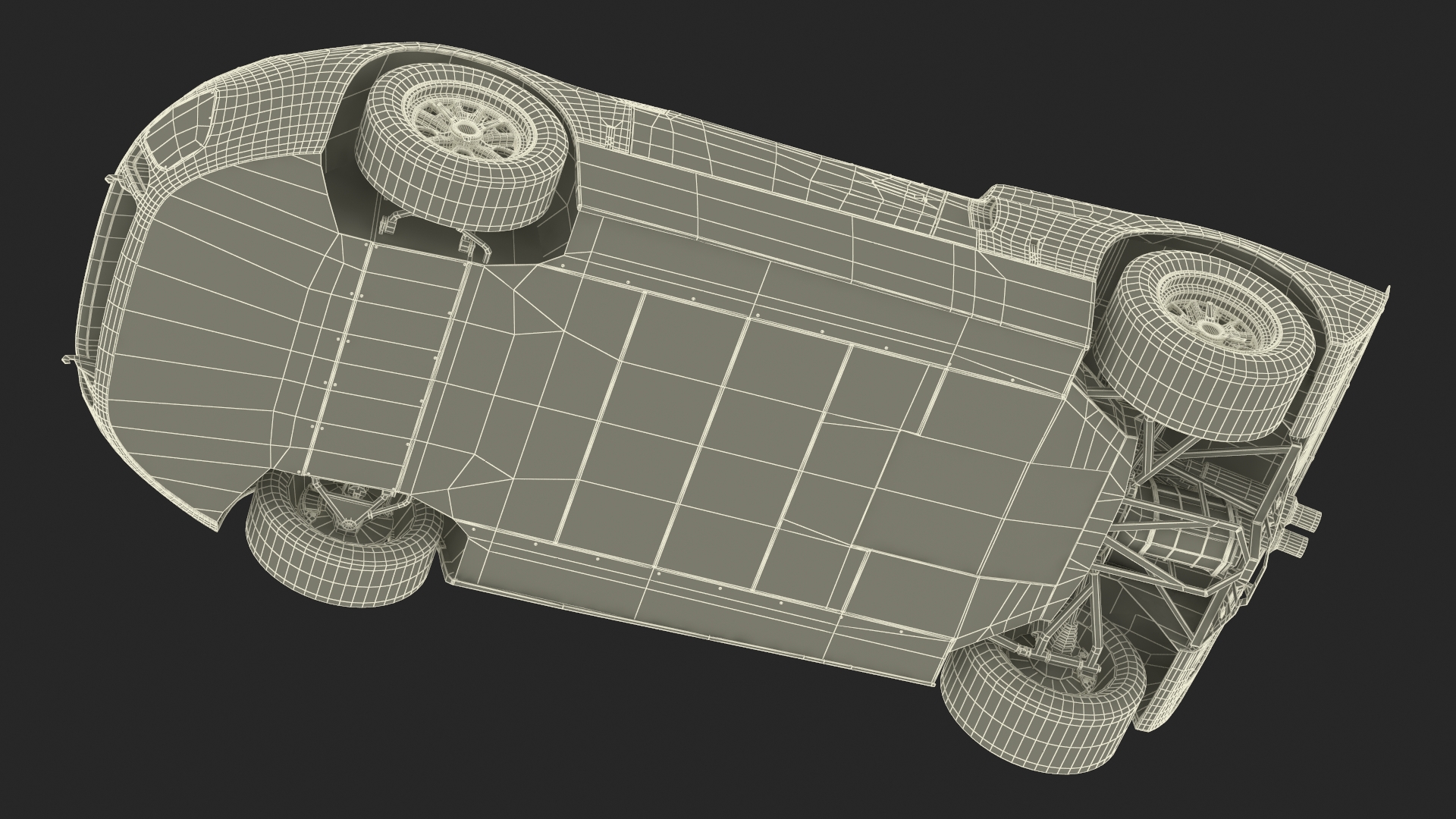 3D Ford GT40 Racing Car Blue Simple Interior