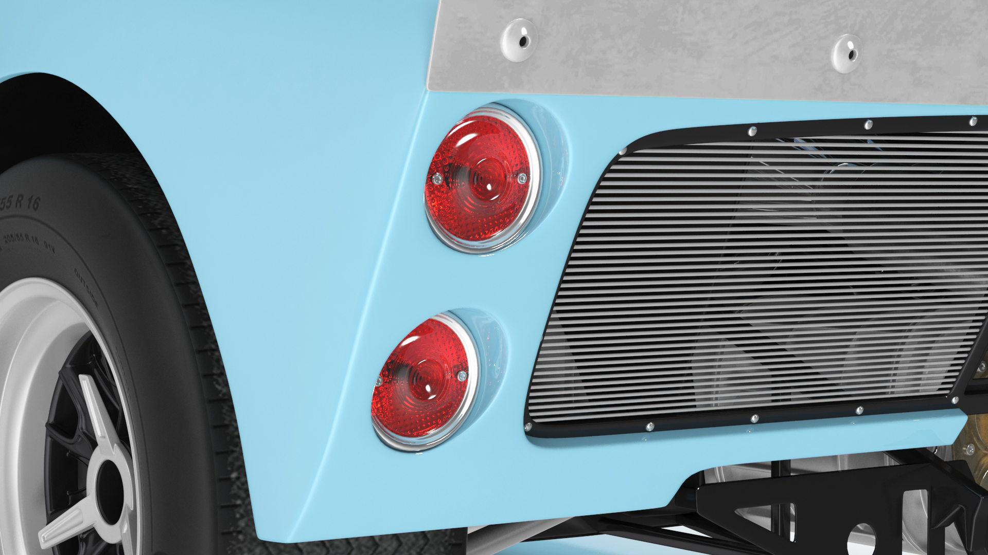 3D Ford GT40 Racing Car Blue Simple Interior