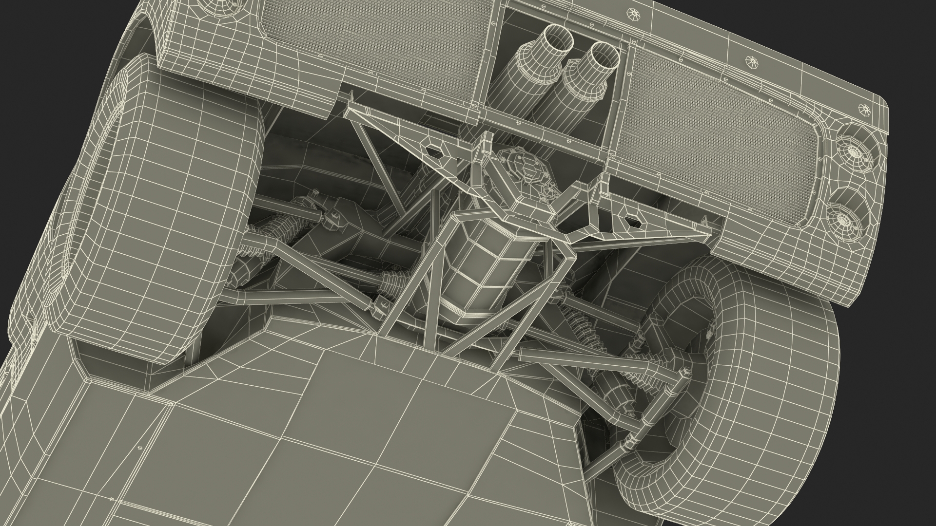 3D Ford GT40 Racing Car Blue Simple Interior