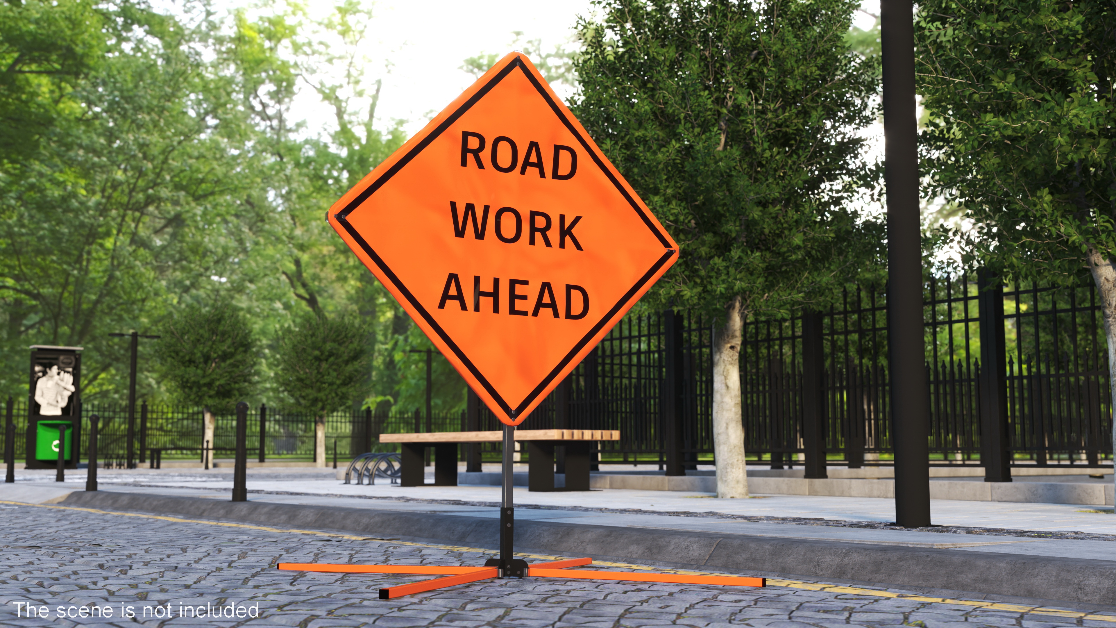 3D Road Work Ahead Traffic Control Sign