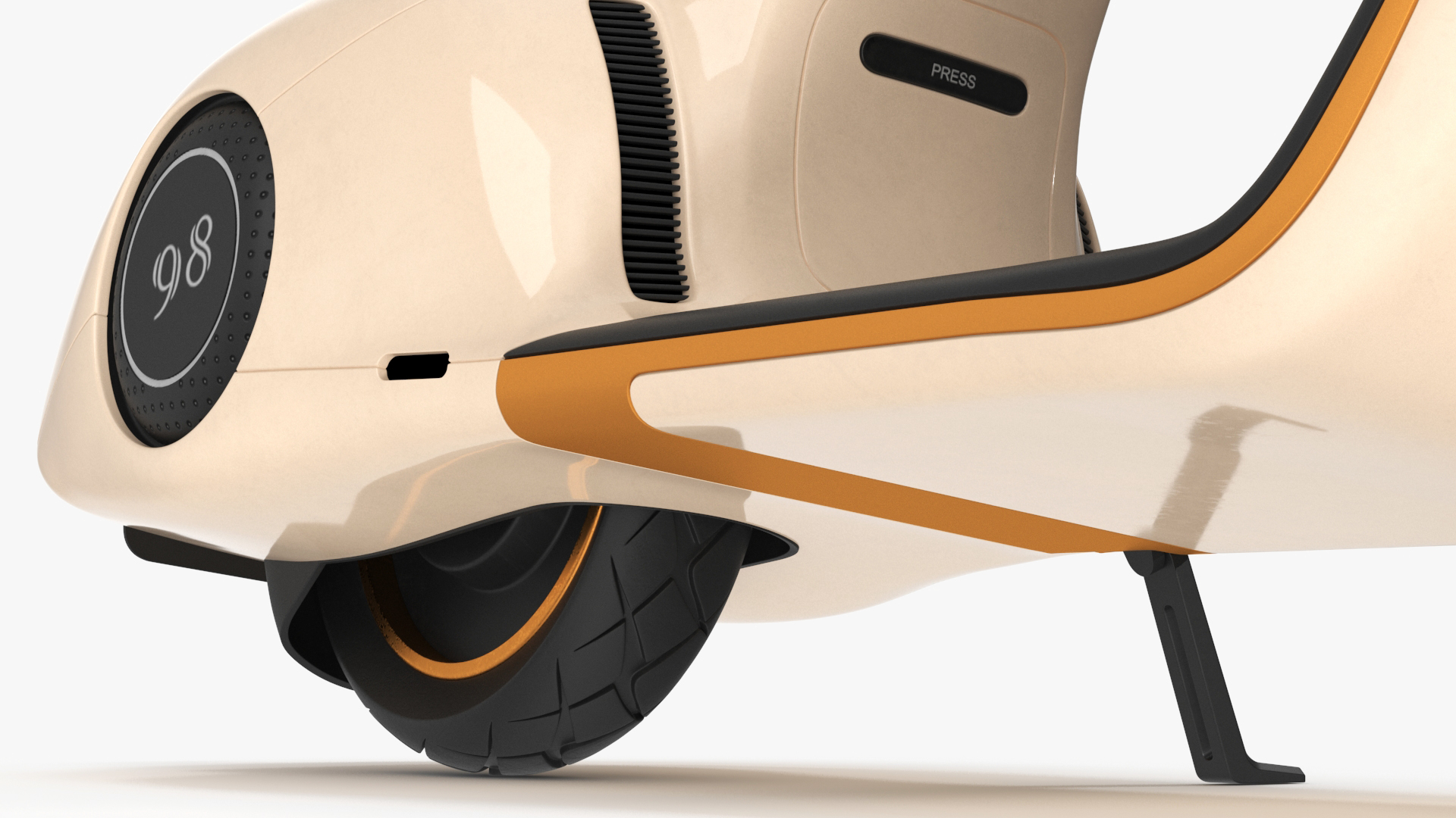 3D model Modern Electric Scooter Vespa 98 Beige Parked