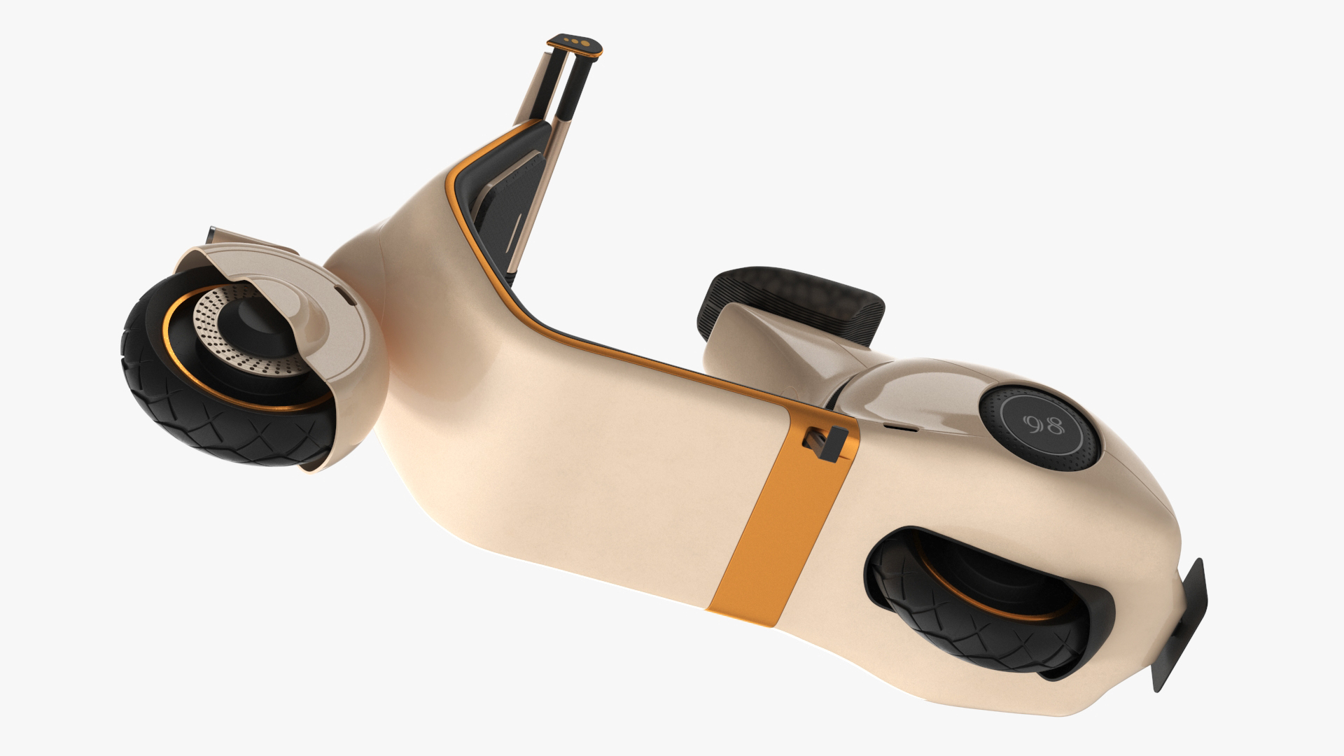 3D model Modern Electric Scooter Vespa 98 Beige Parked