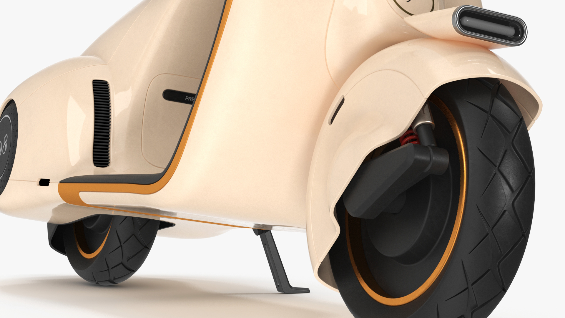 3D model Modern Electric Scooter Vespa 98 Beige Parked