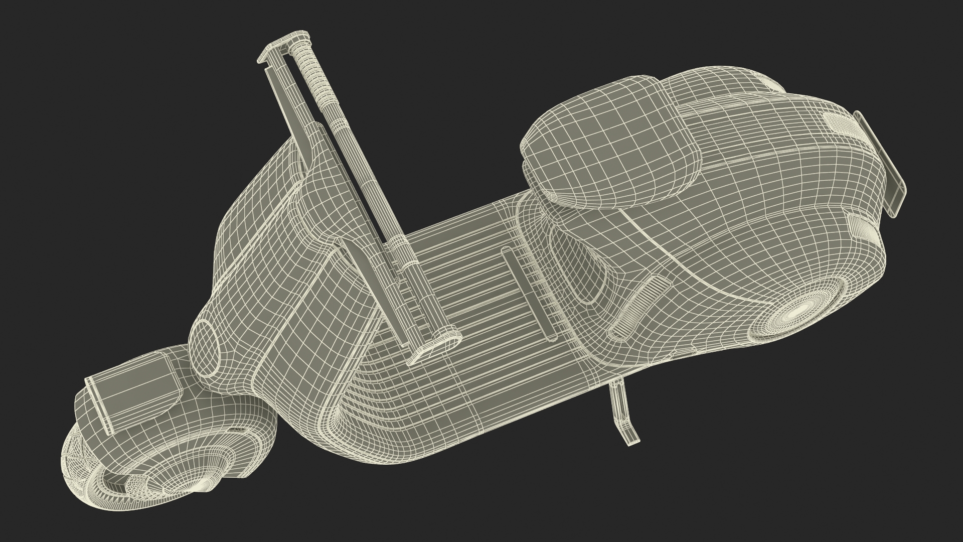3D model Modern Electric Scooter Vespa 98 Beige Parked