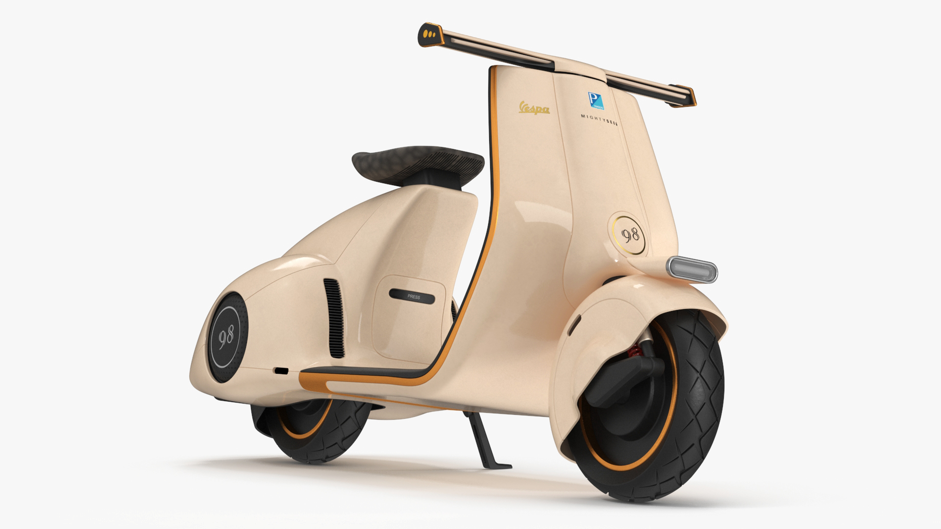 3D model Modern Electric Scooter Vespa 98 Beige Parked