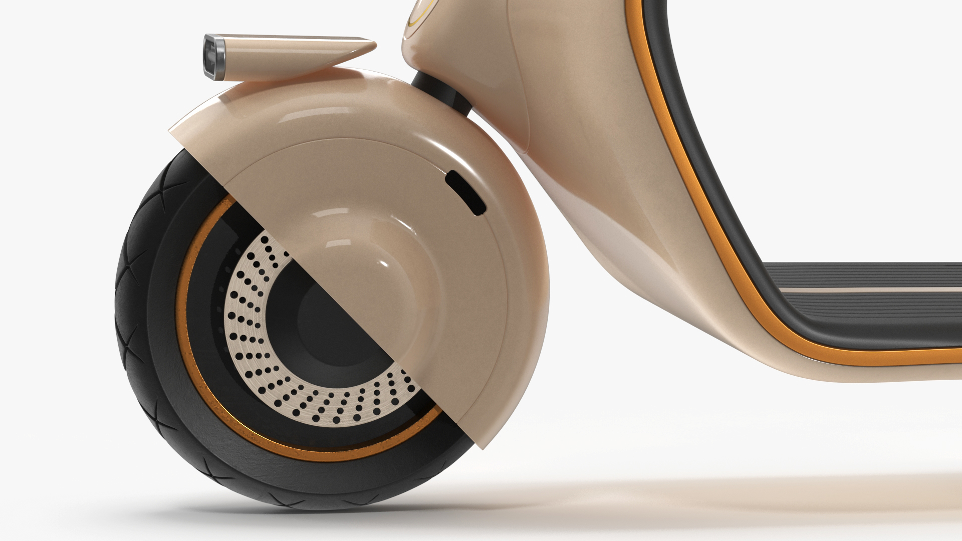 3D model Modern Electric Scooter Vespa 98 Beige Parked