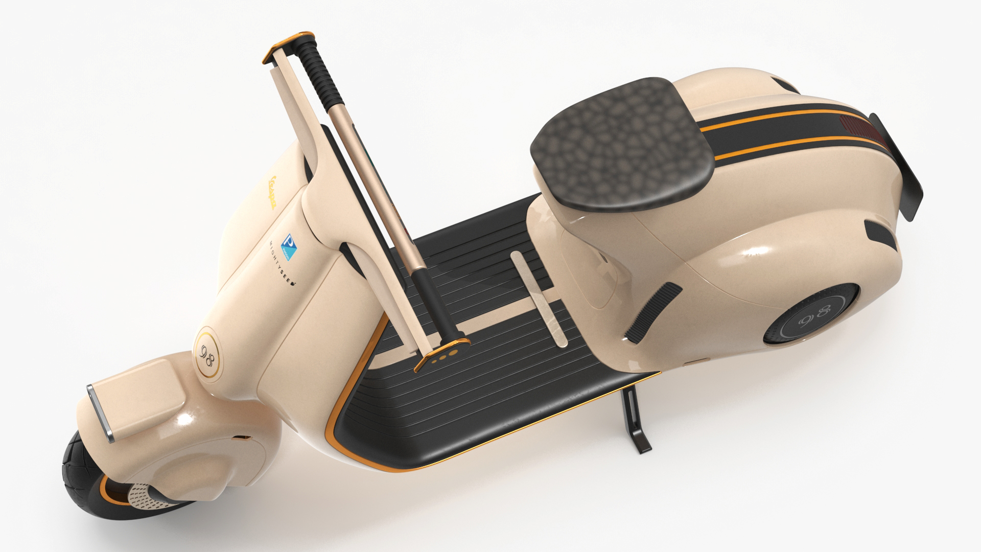 3D model Modern Electric Scooter Vespa 98 Beige Parked