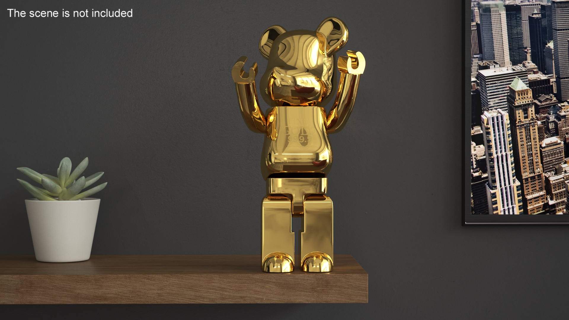 3D Collectible Figure Bearbrick Gold model