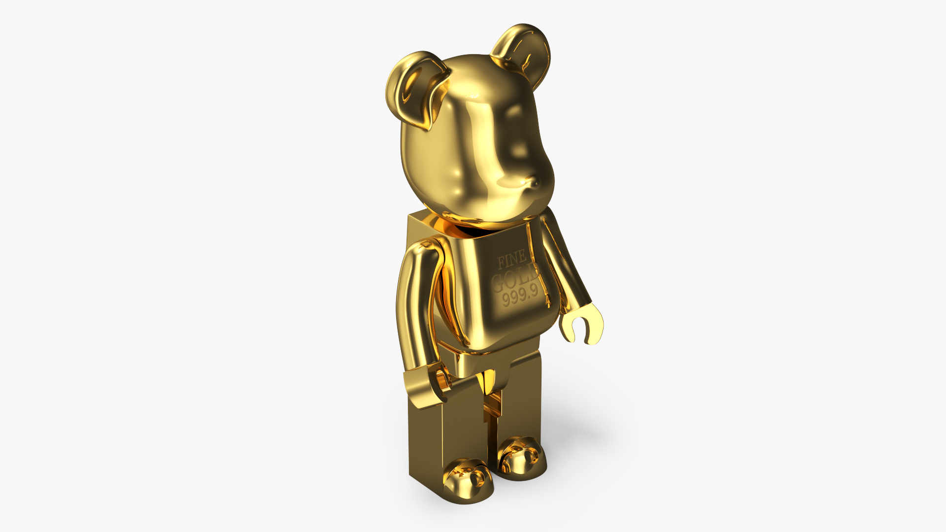 3D Collectible Figure Bearbrick Gold model