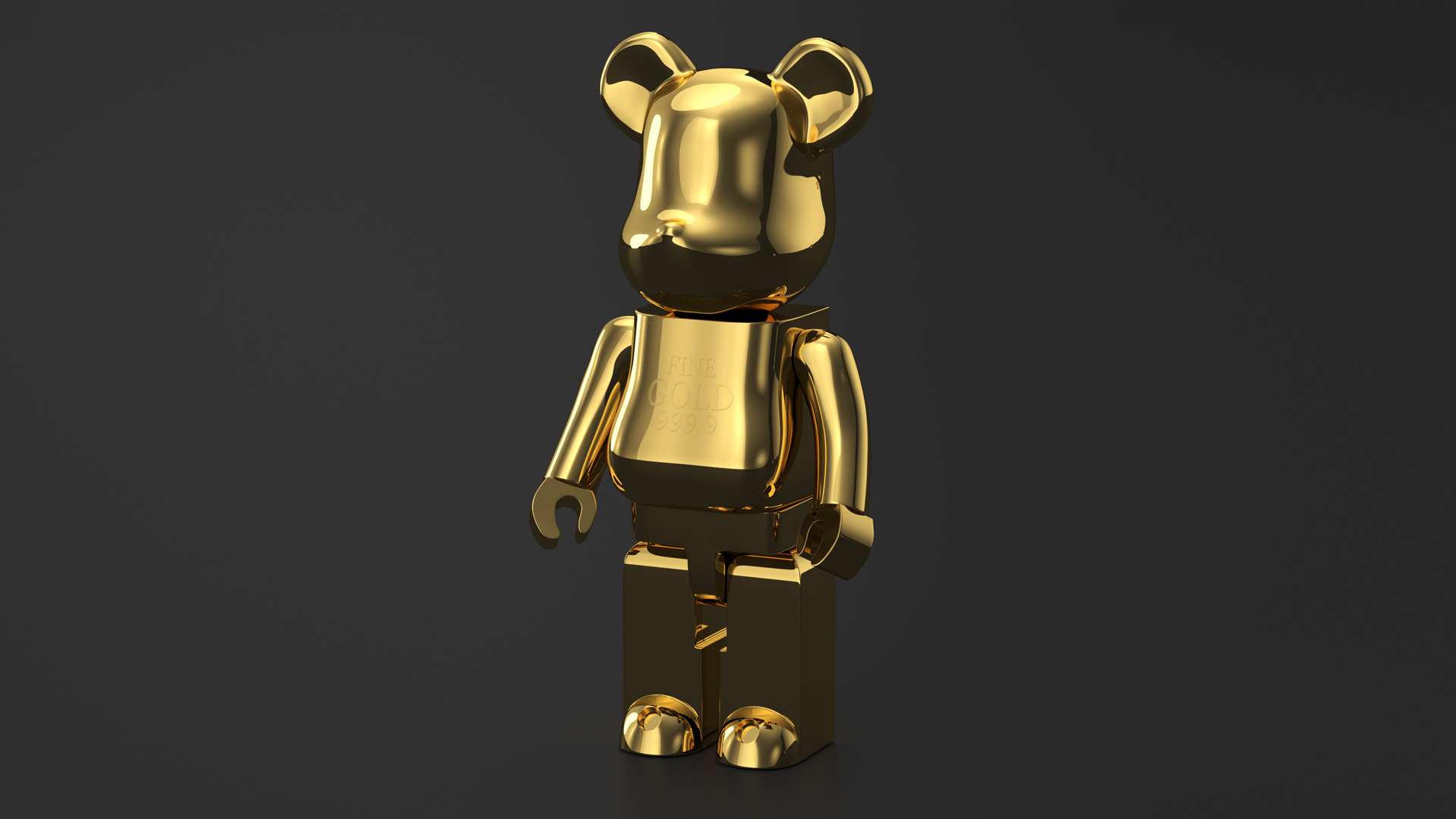 3D Collectible Figure Bearbrick Gold model