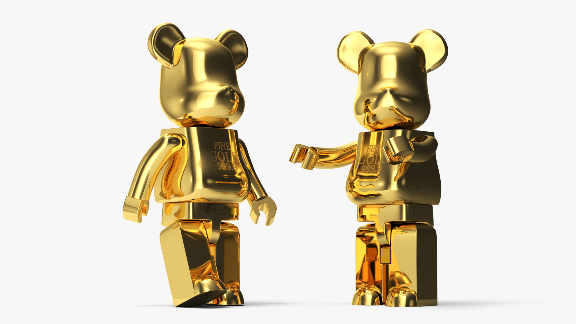 3D Collectible Figure Bearbrick Gold model