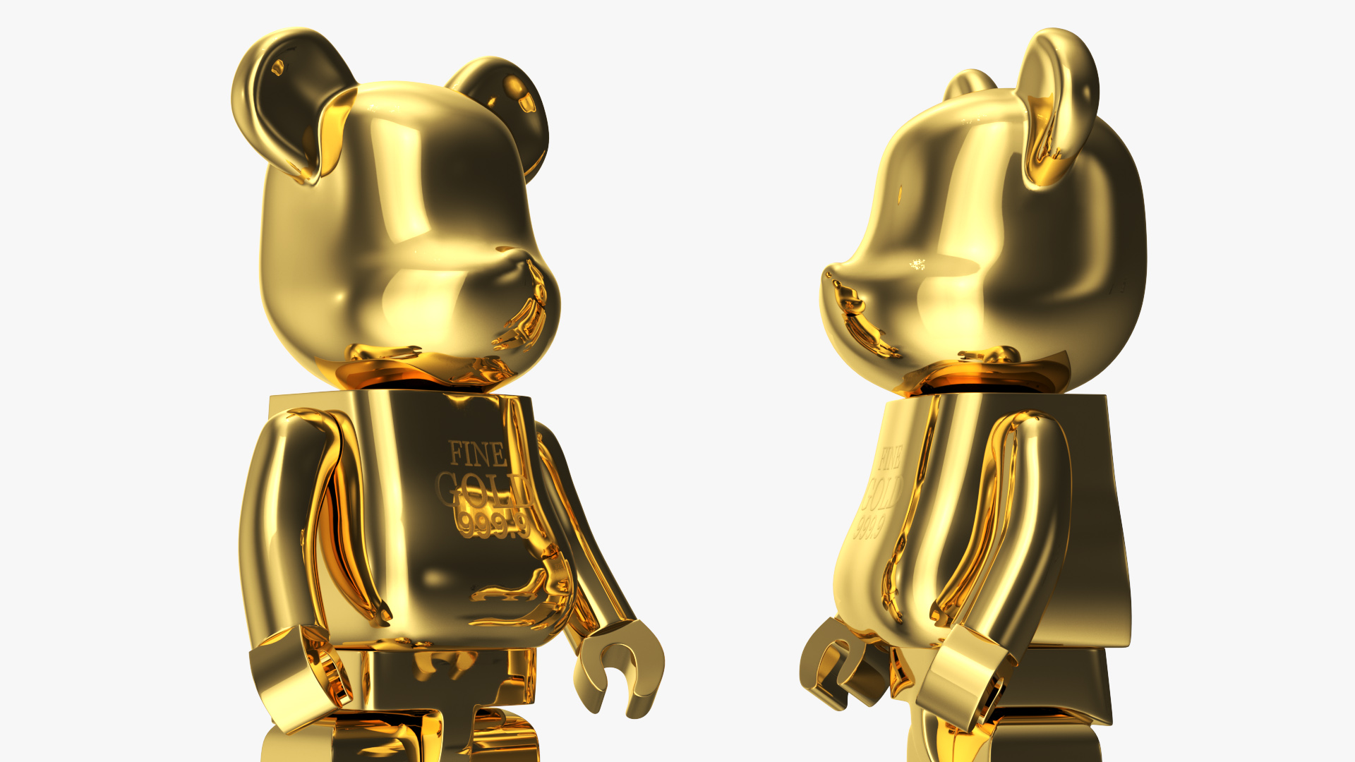 3D Collectible Figure Bearbrick Gold model