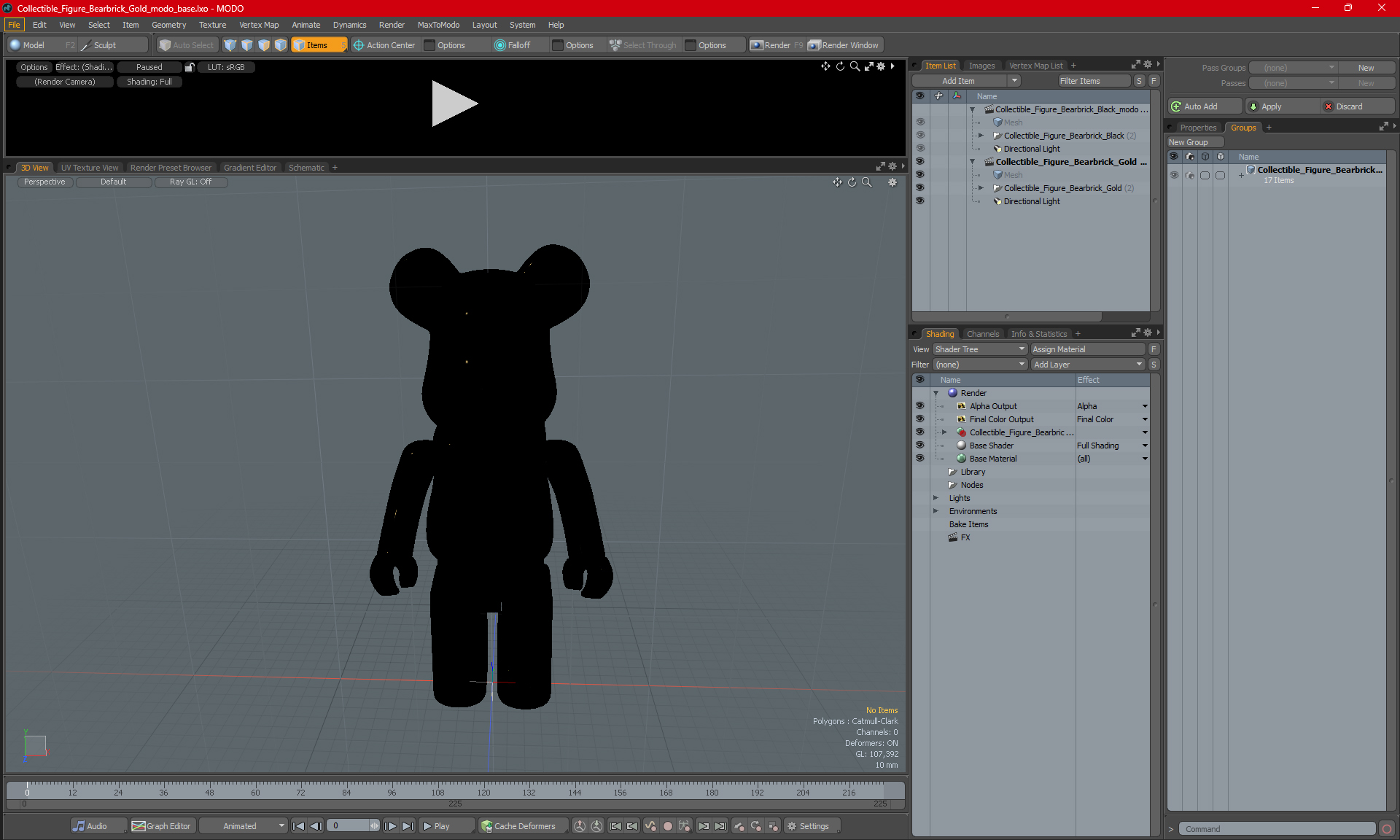 3D Collectible Figure Bearbrick Gold model