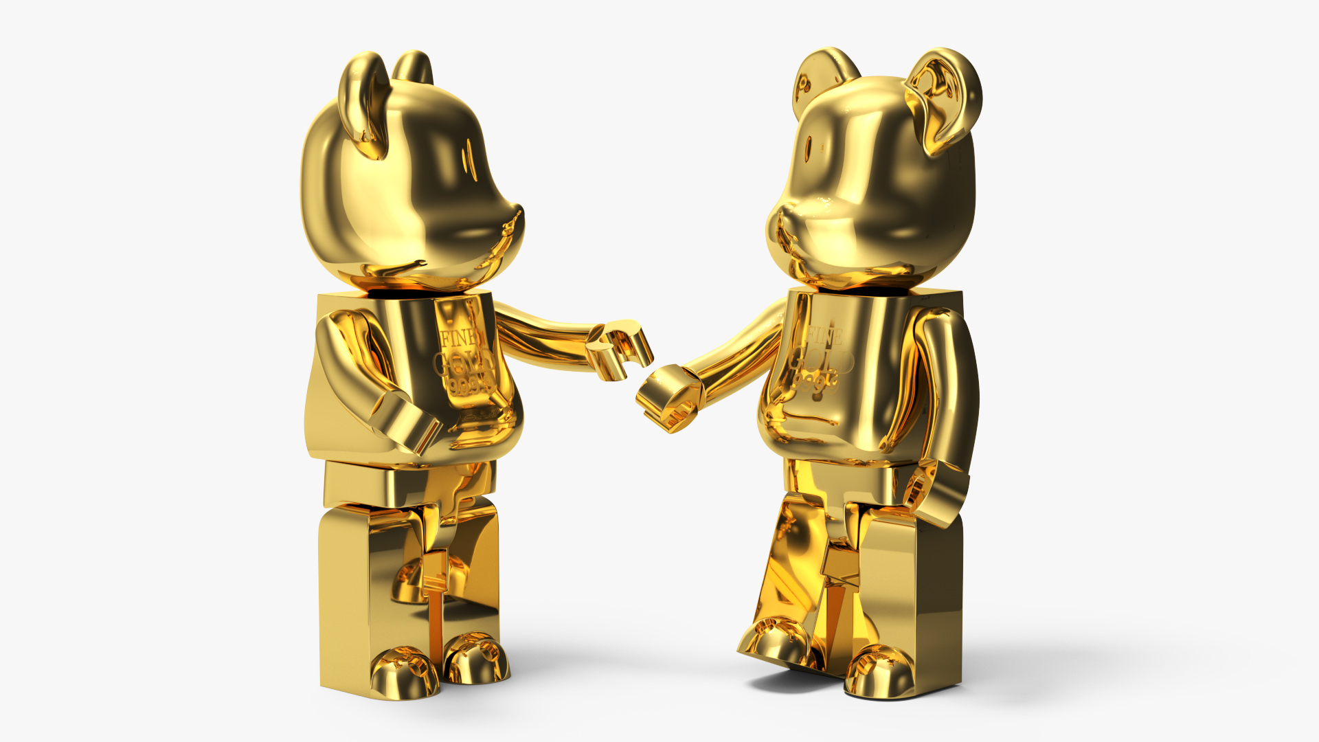 3D Collectible Figure Bearbrick Gold model