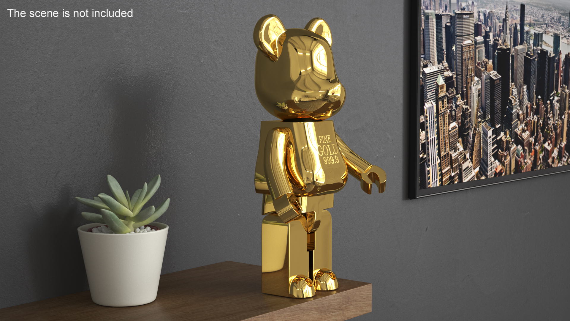 3D Collectible Figure Bearbrick Gold model