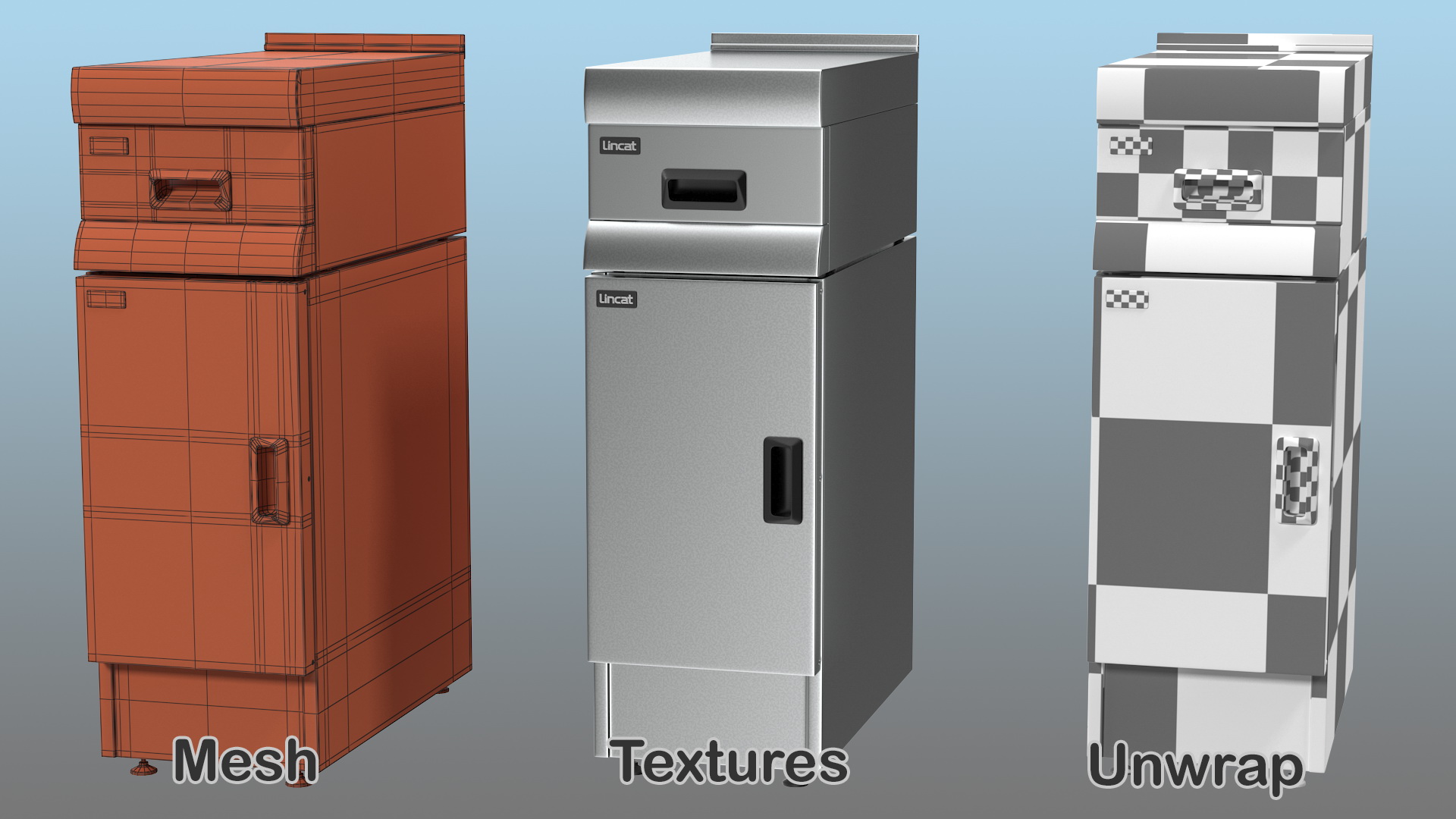 LINCAT Worktop with Drawers WT3D 3D