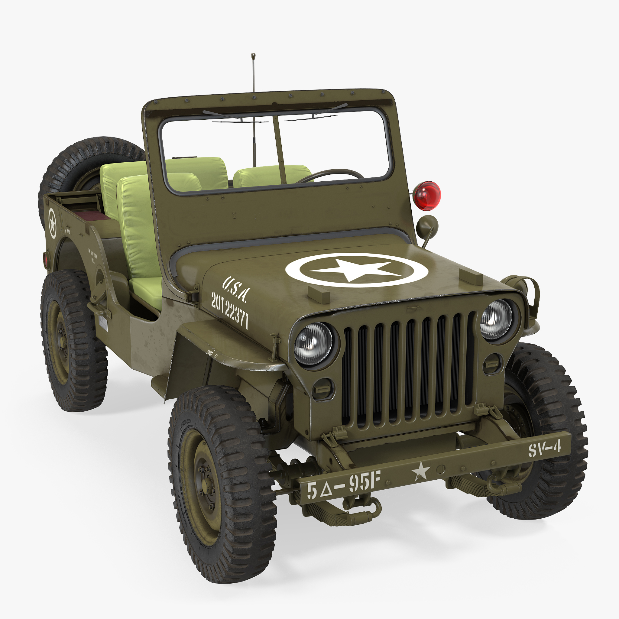 Jeep Willys 1944 3D Model, view 9