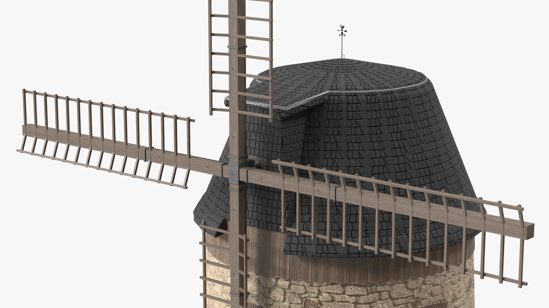 3D Village Windmill Rigged model