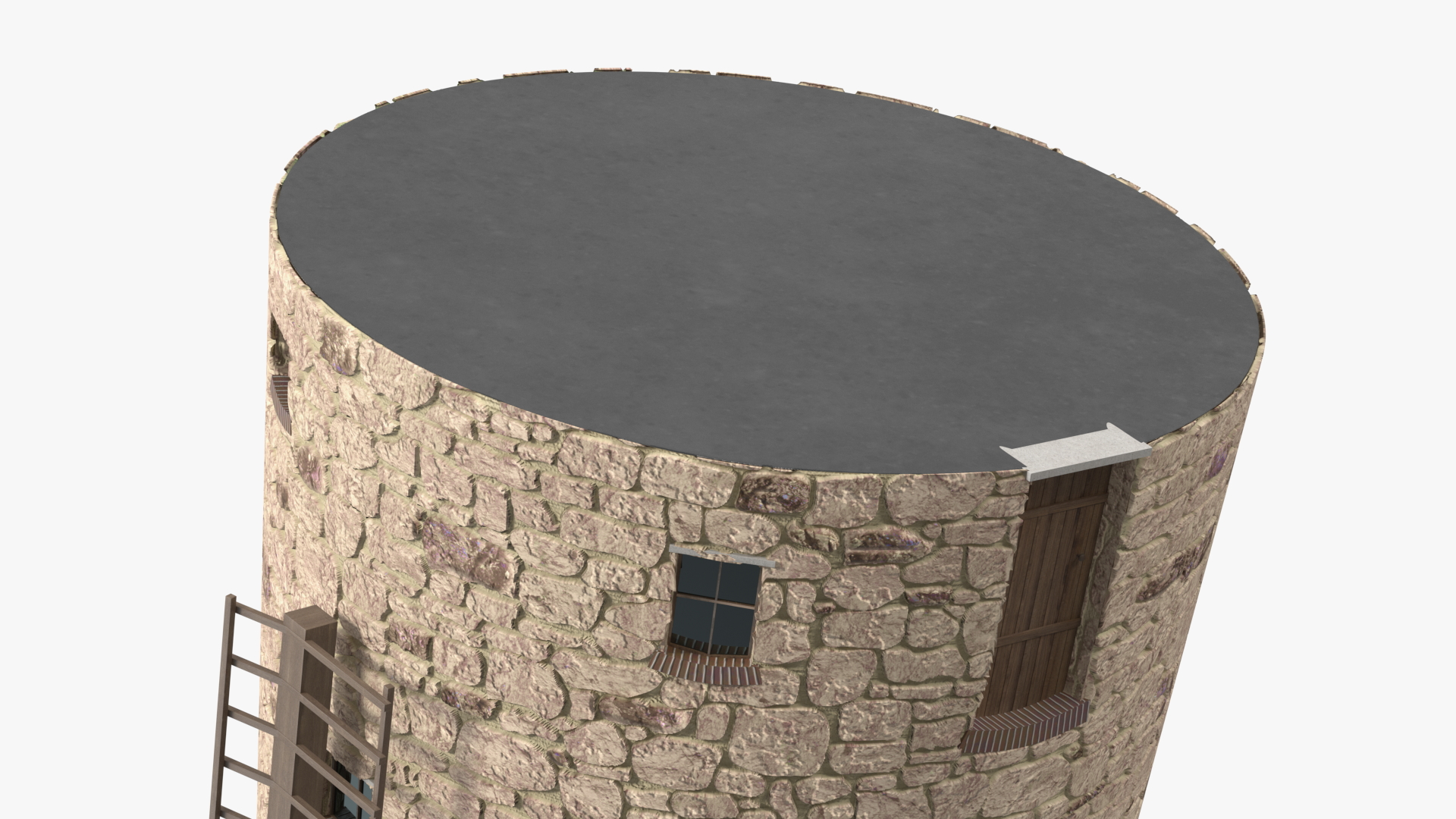 3D Village Windmill Rigged model